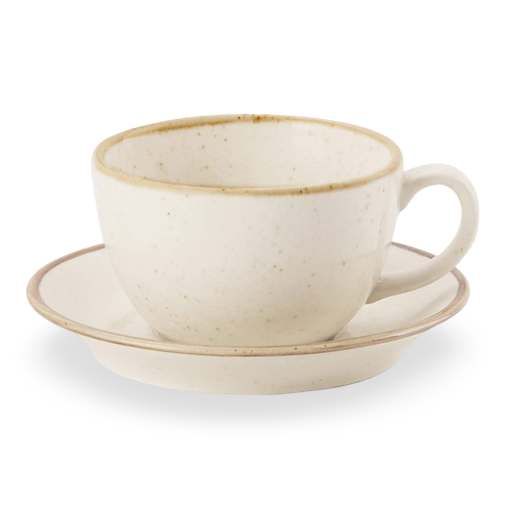 Beige Teacup / Saucer