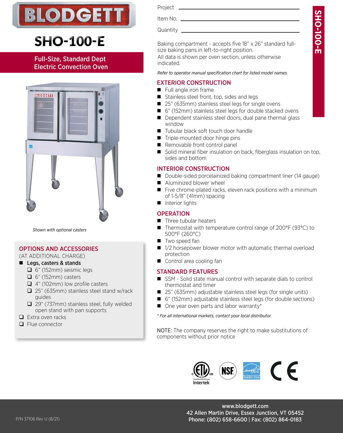 Convection Oven Electric