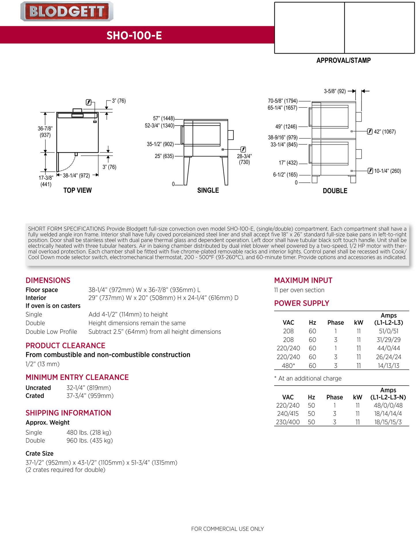 Convection Oven Electric