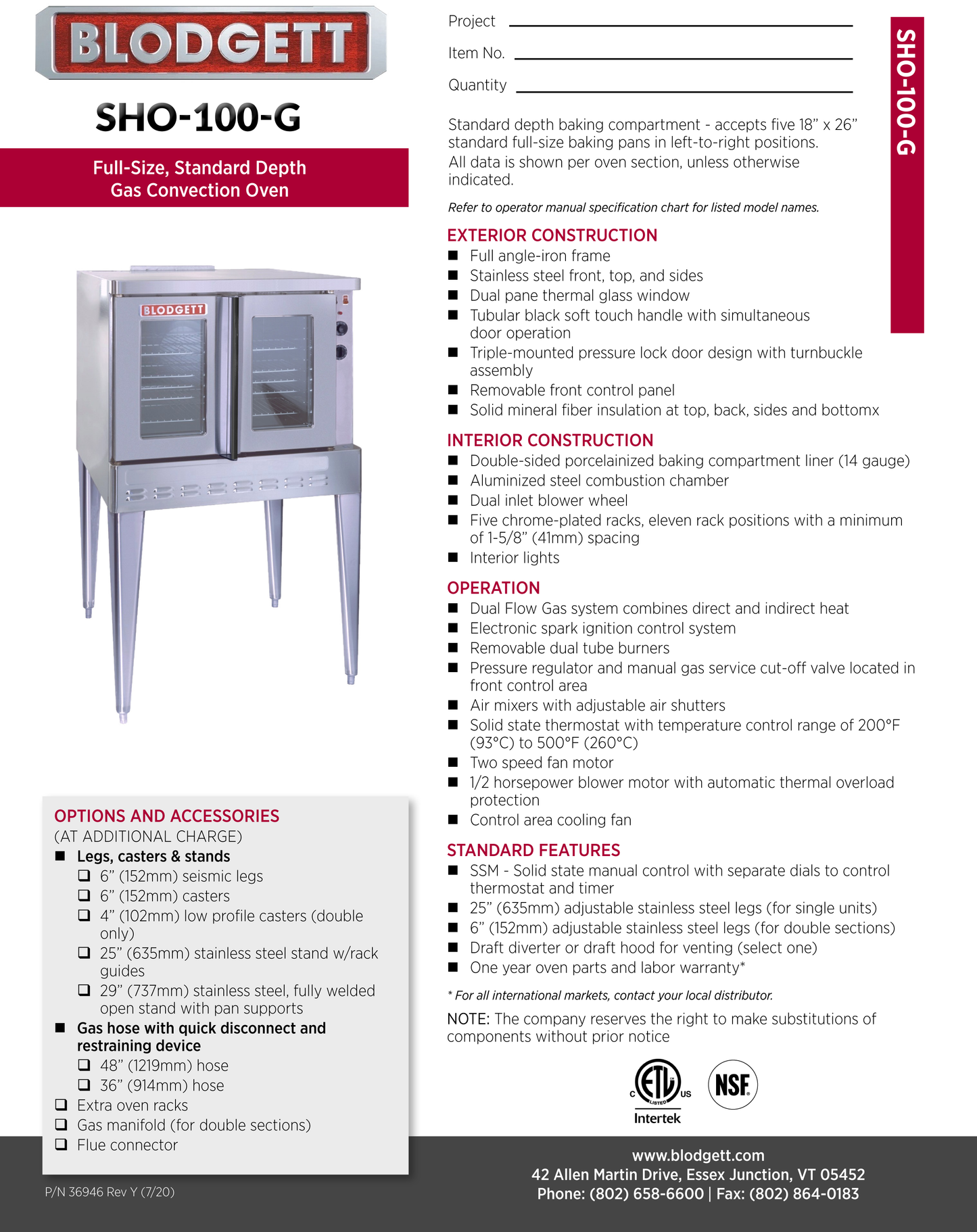 Convection Oven Gas