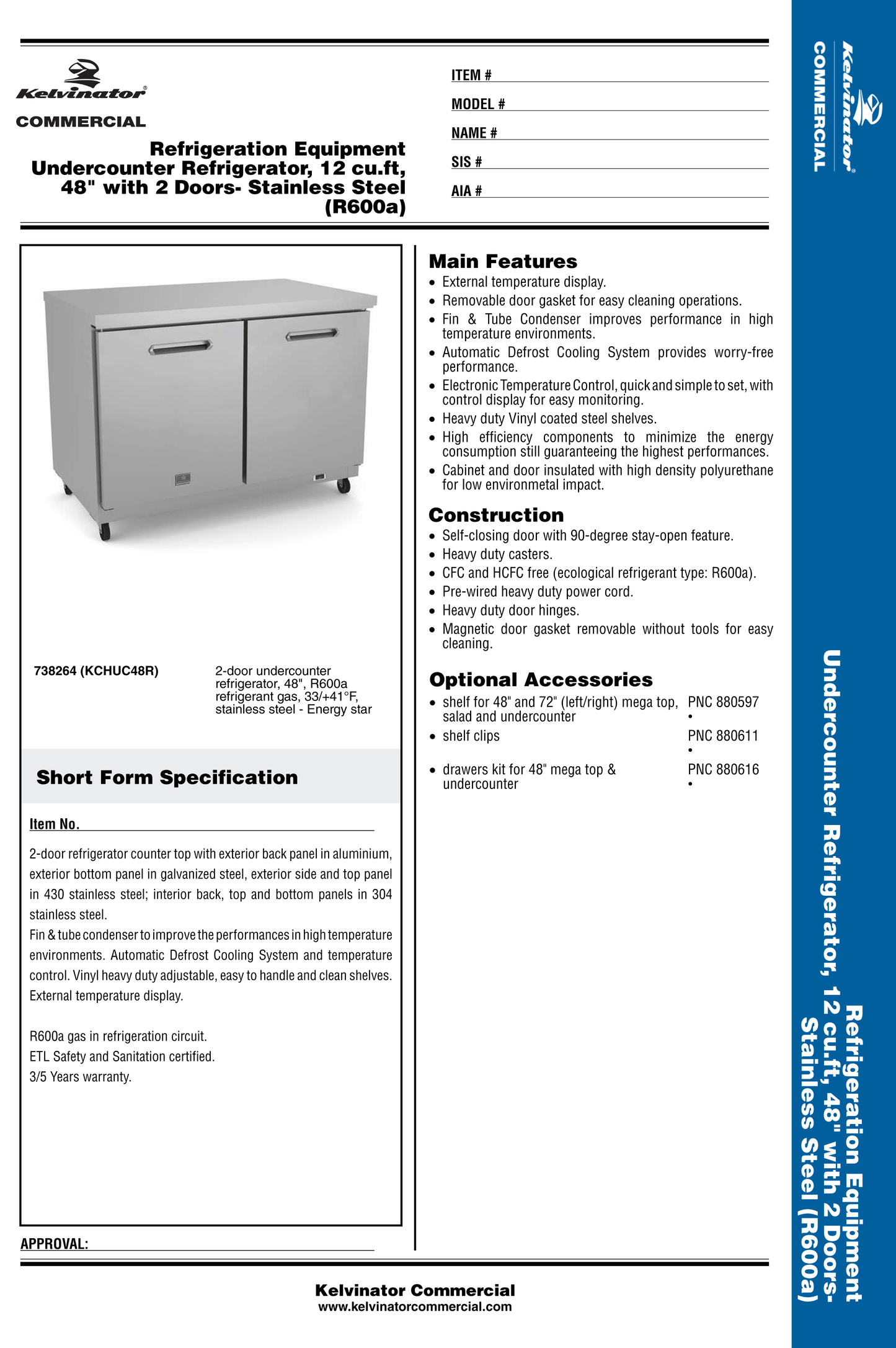 Undercounter Refrigerator 48"