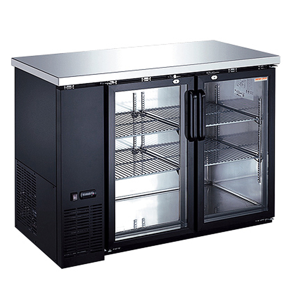 Glass Hinge Doors Back Bar 48"