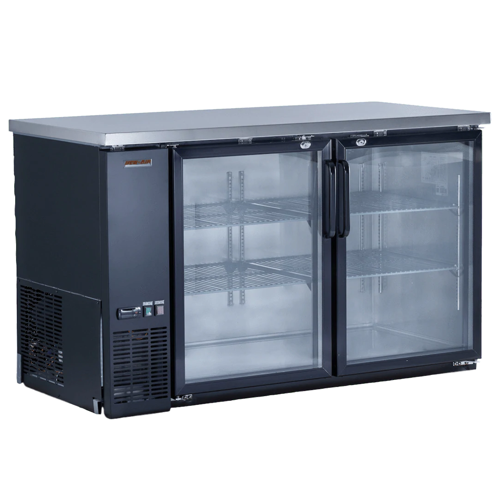 Glass Hinge Doors Back Bar 60"