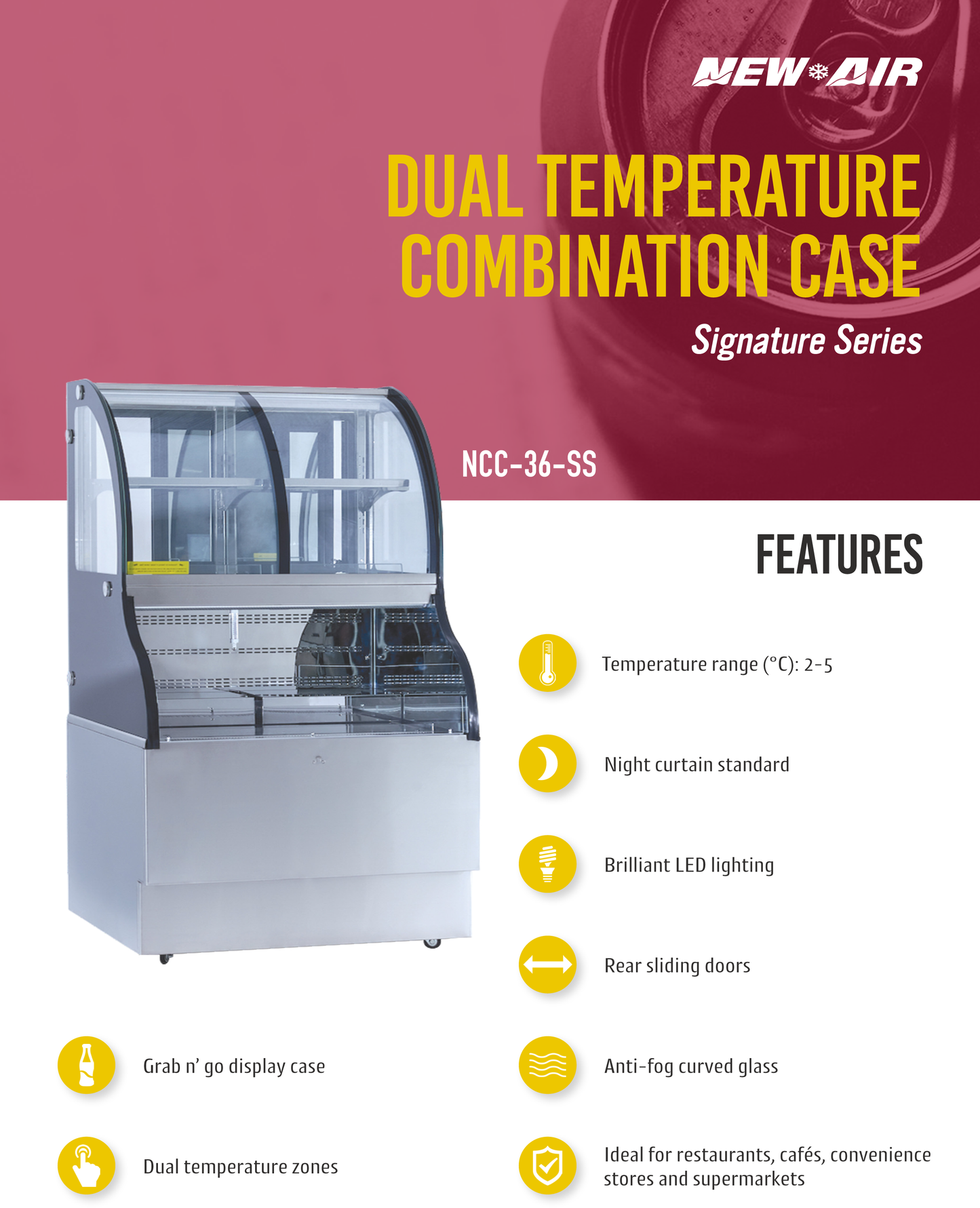 Combination Display Case 36"