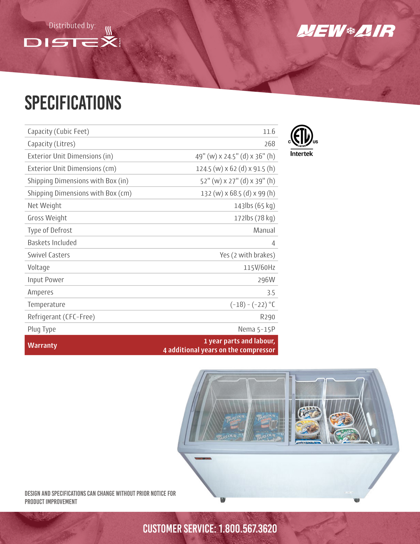 Curved Glass Freezer 49"