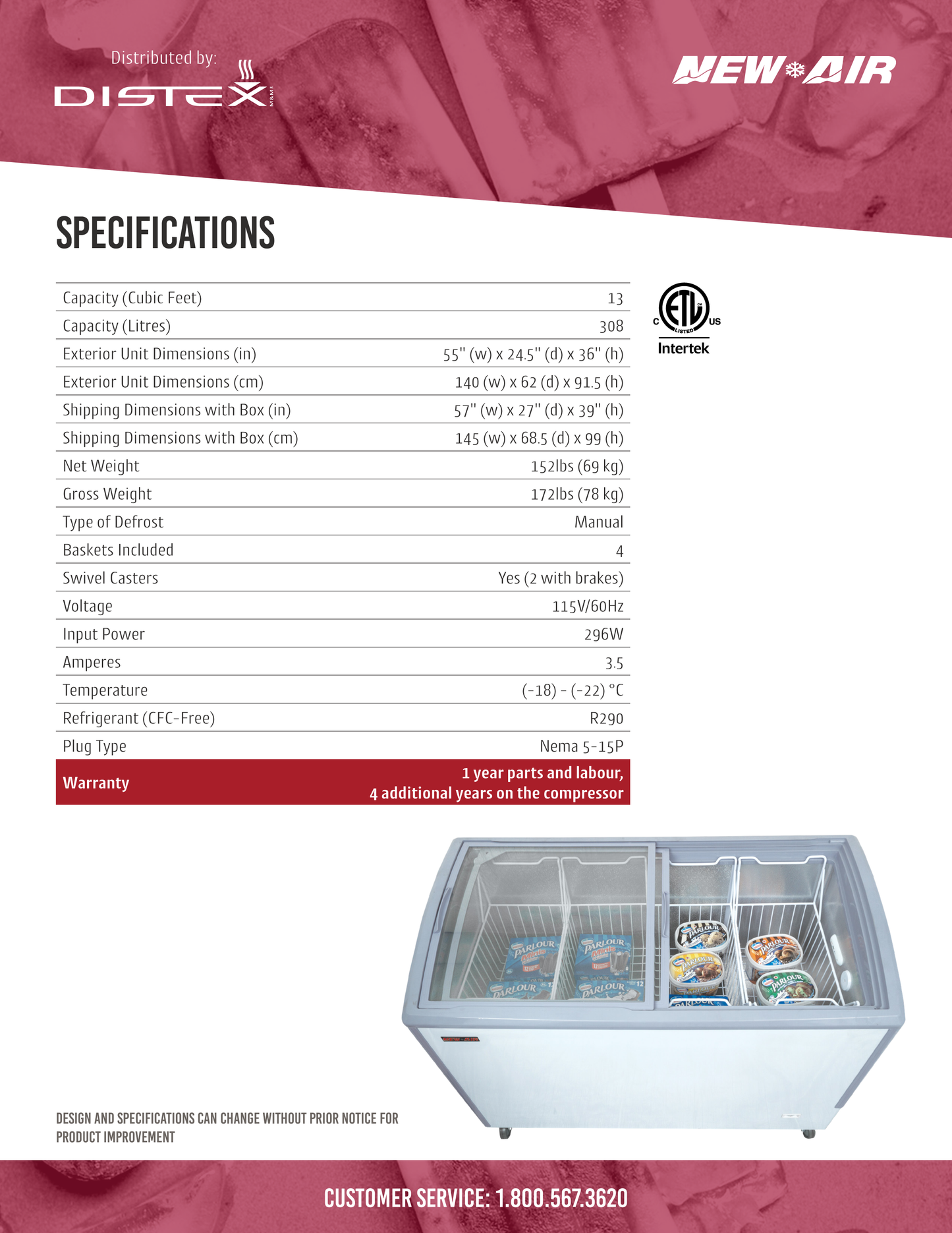 Curved Glass Freezer 55"