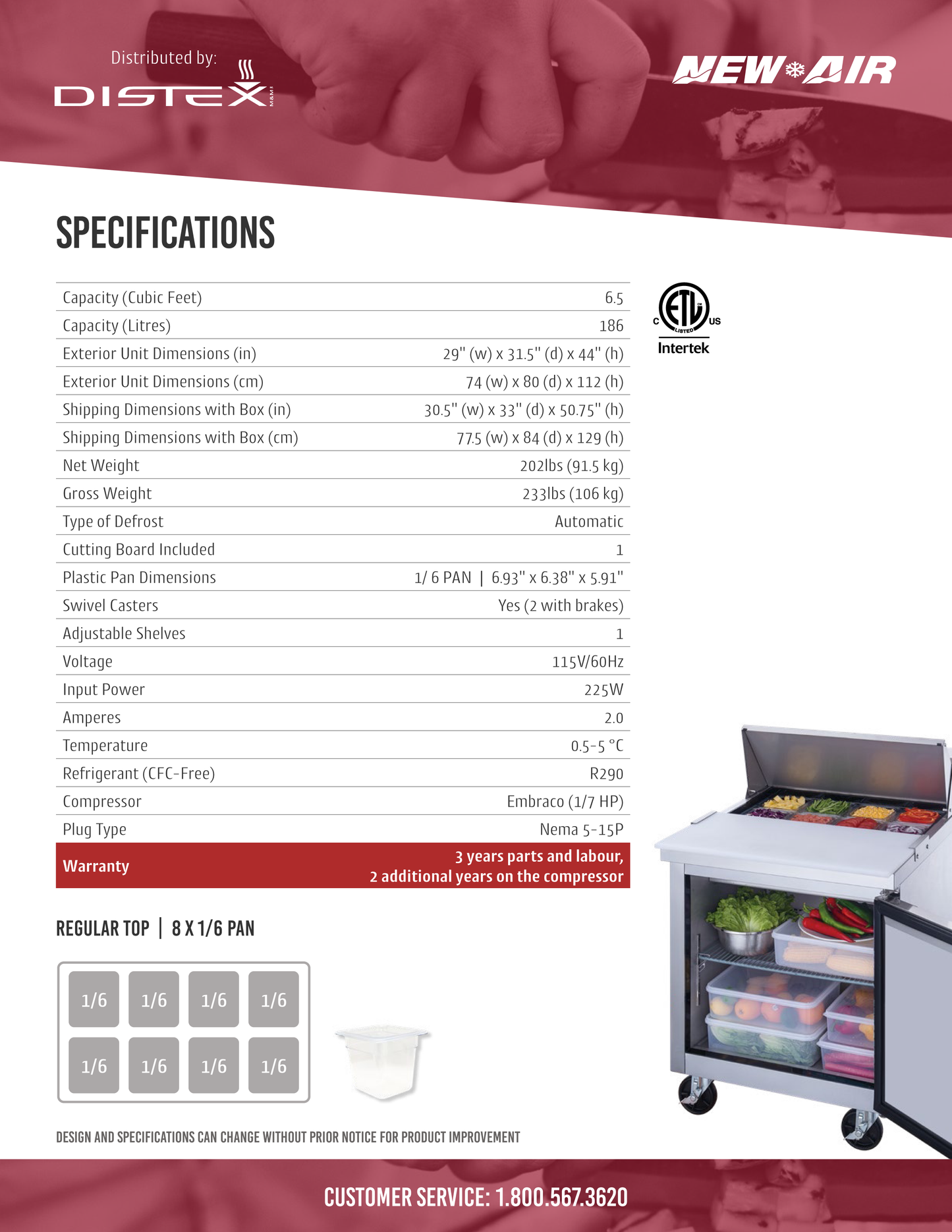 Salad/Sandwich Prep Table 29"