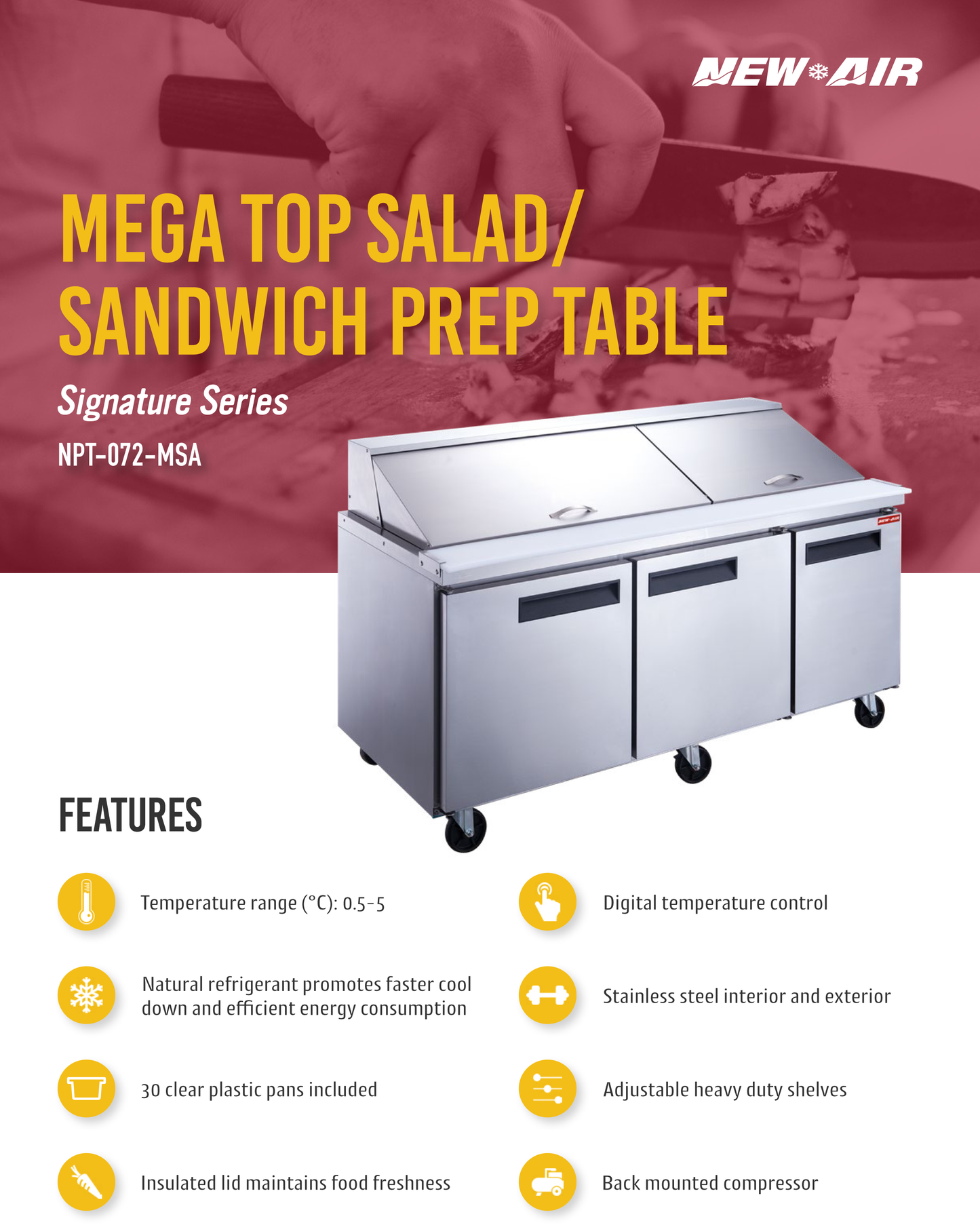 Mega Top Prep Table 72"