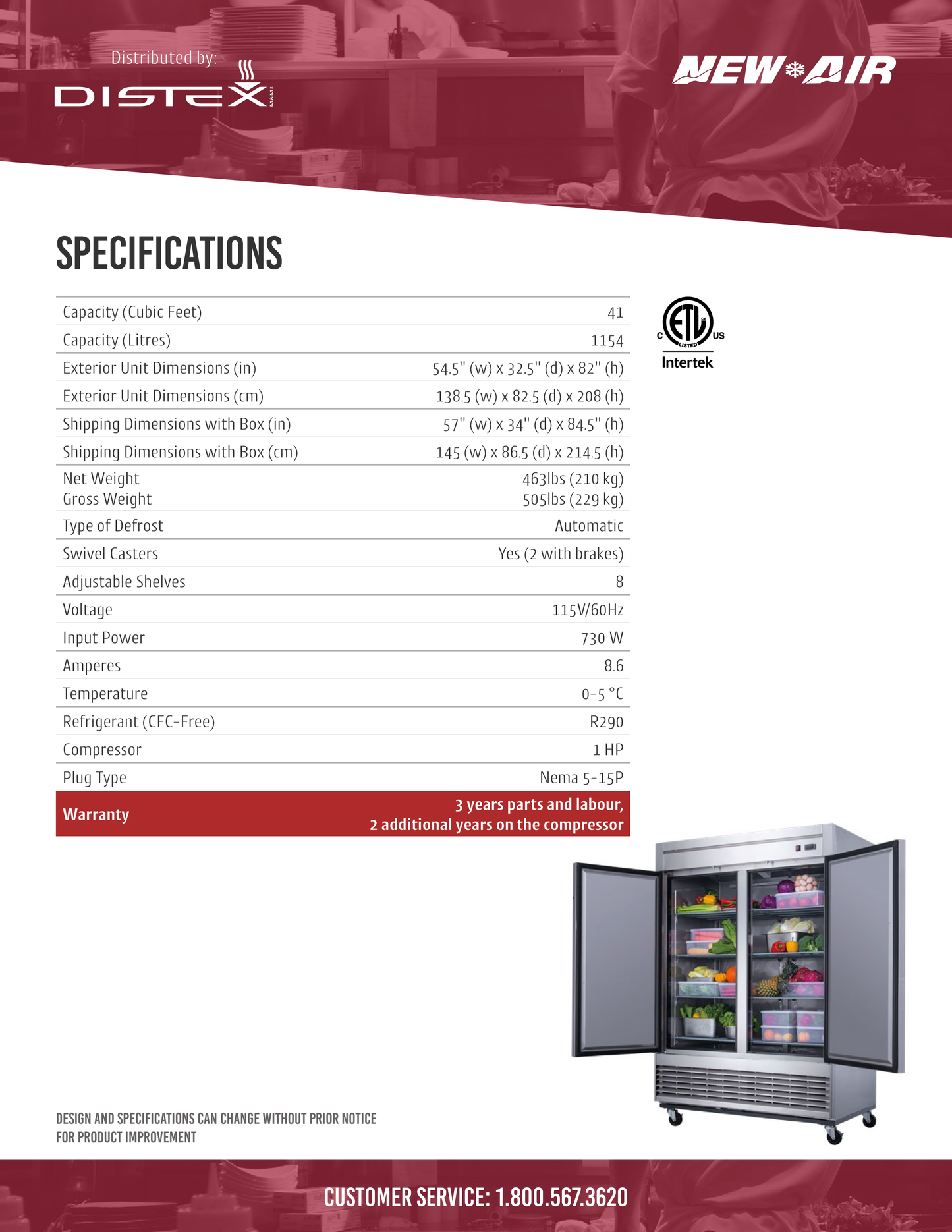 Reach-In Refrigerator 55"