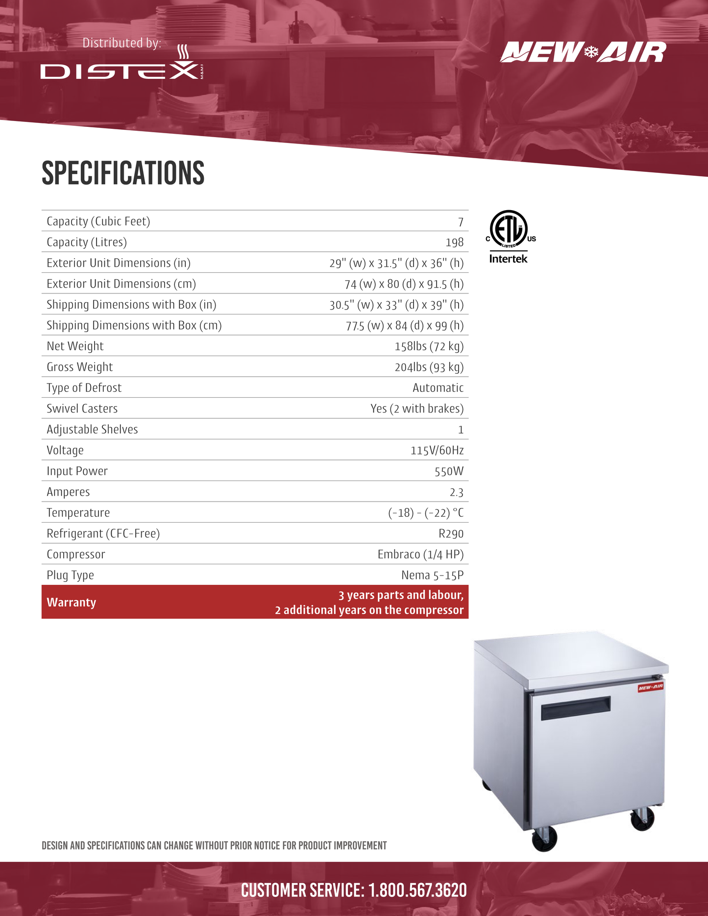 Undercounter Freezer 29"