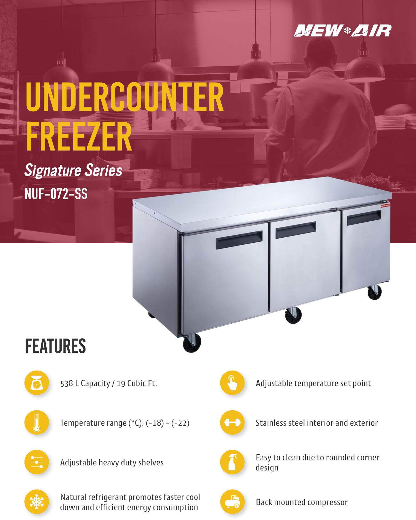 Undercounter Freezer 72"