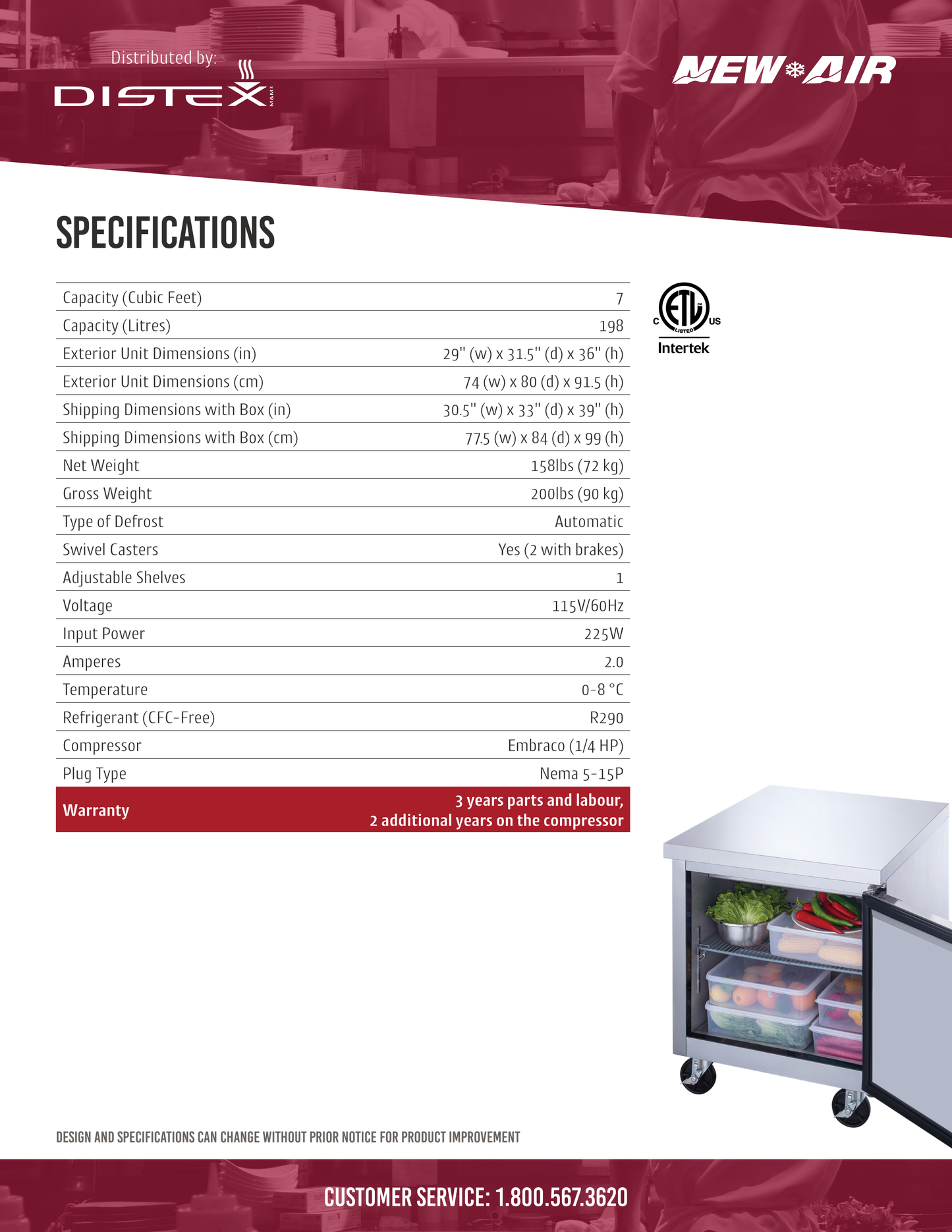 Undercounter Refrigerator 29"