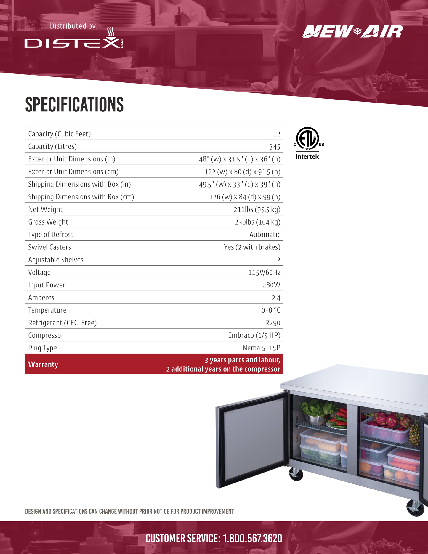 Undercounter Refrigerator 48"