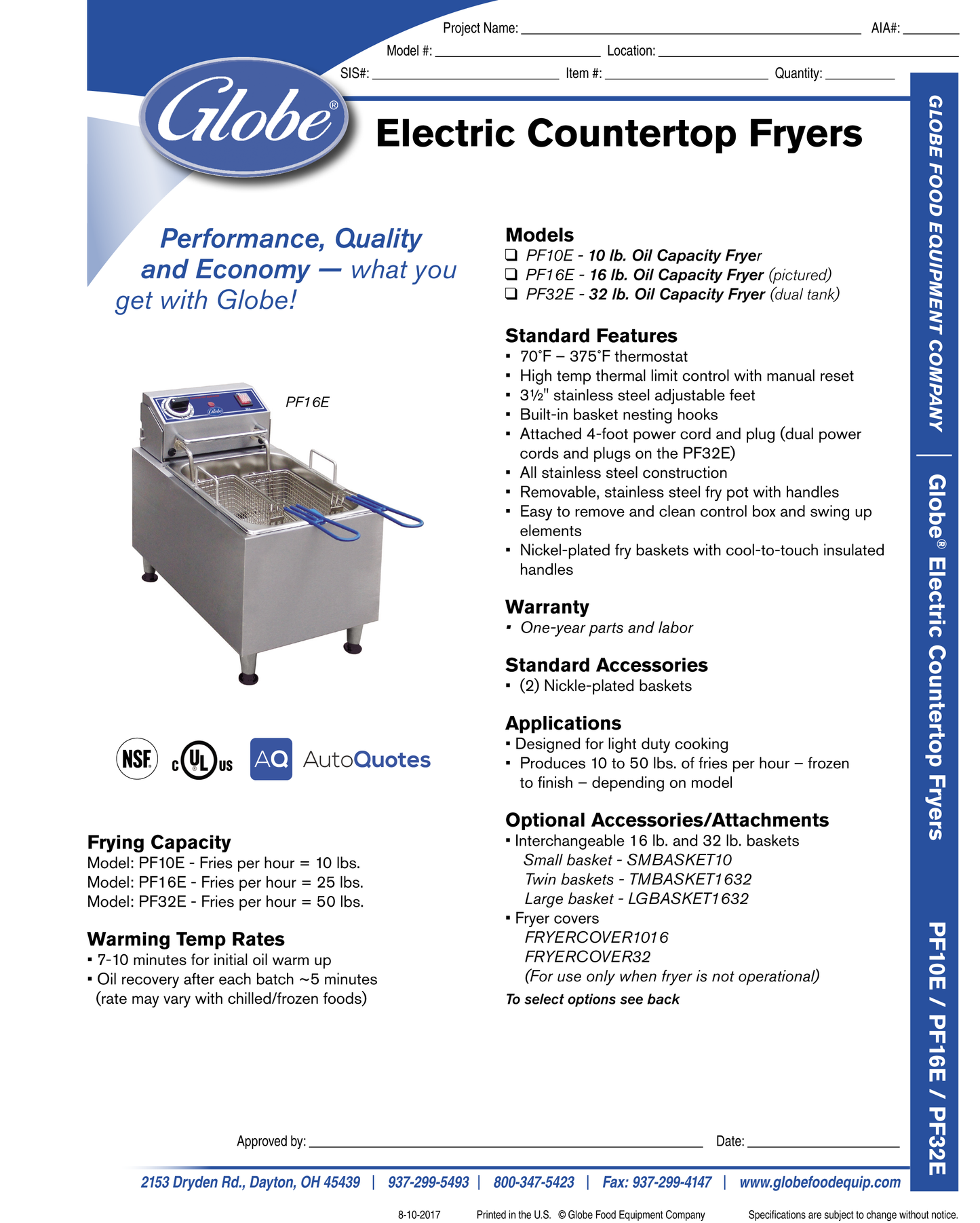 Electric Fryer 10 Lb