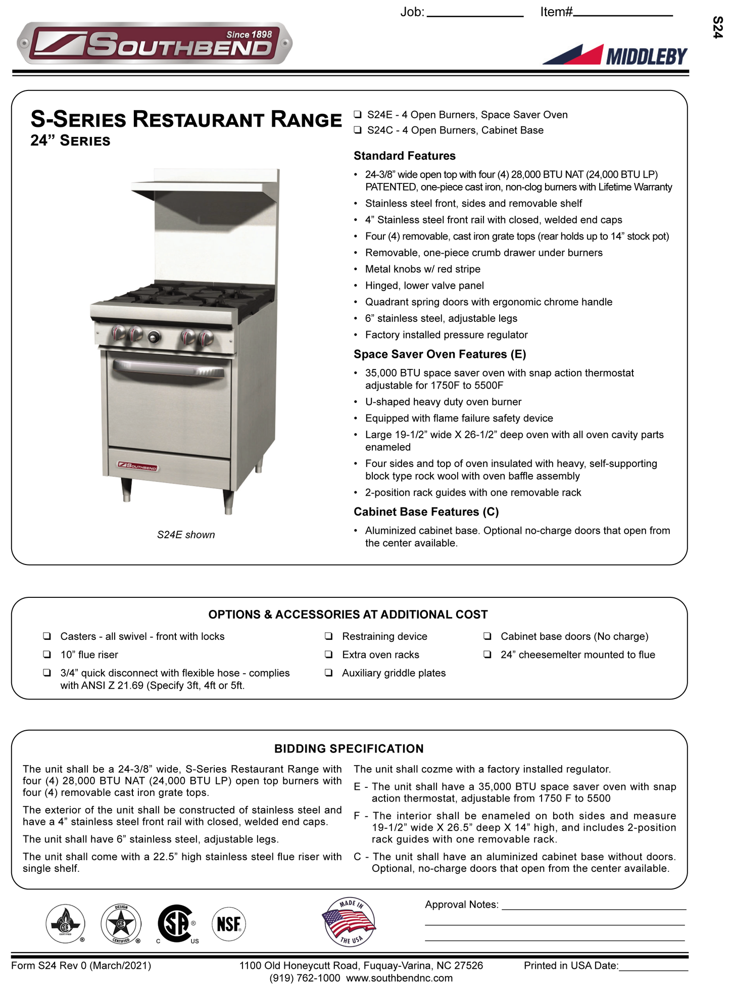 Gas Range 24"