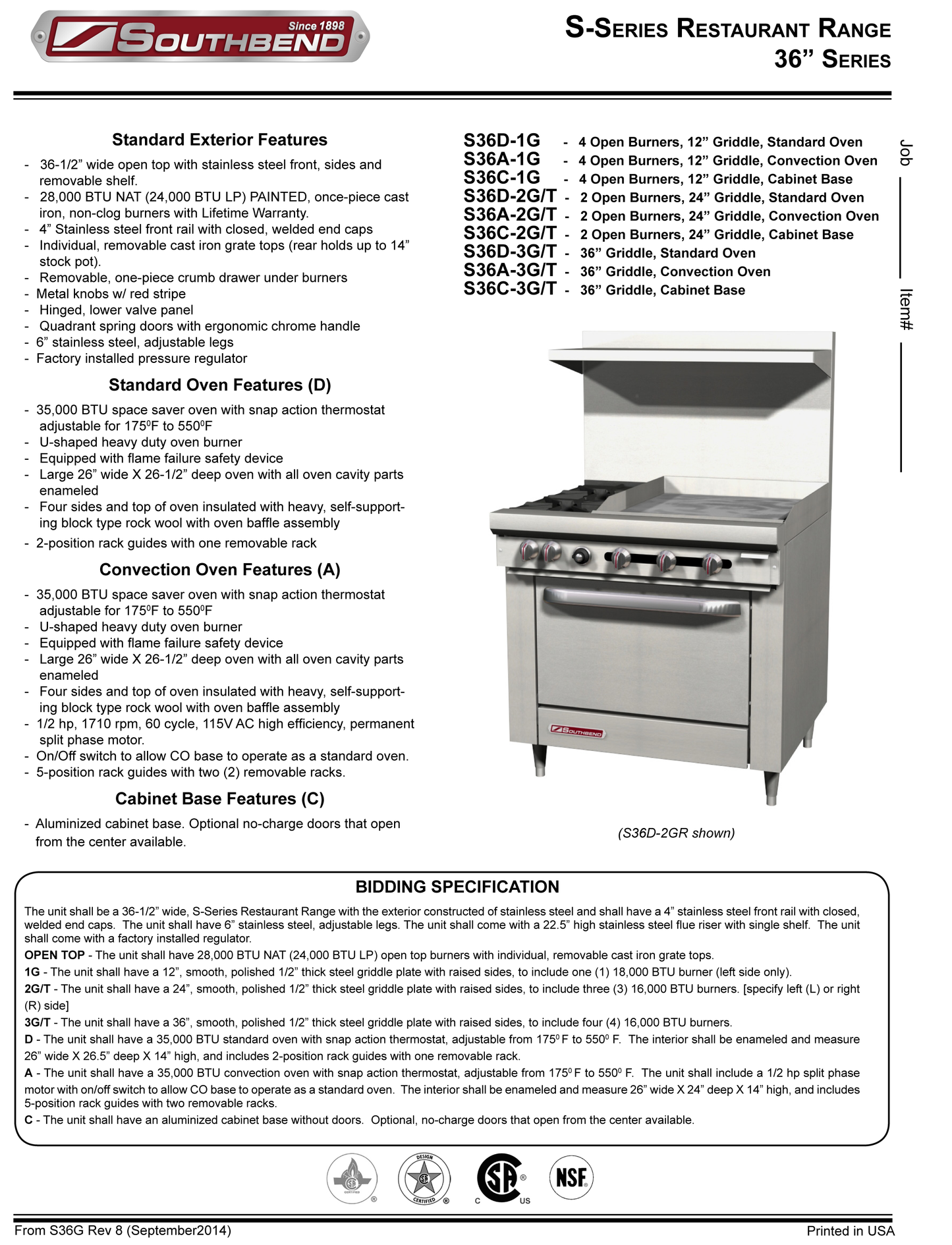 Range with 24" Griddle & 2 Burners