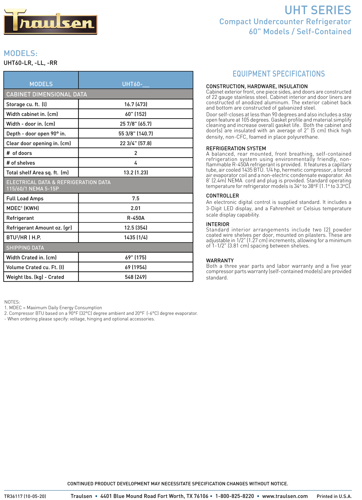 Undercounter Refrigerator 60"