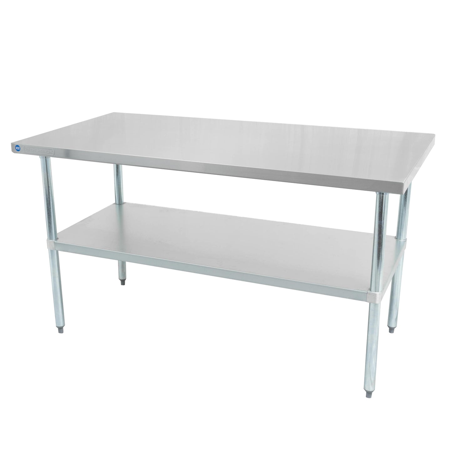 Worktables with Galvanized Undershelf