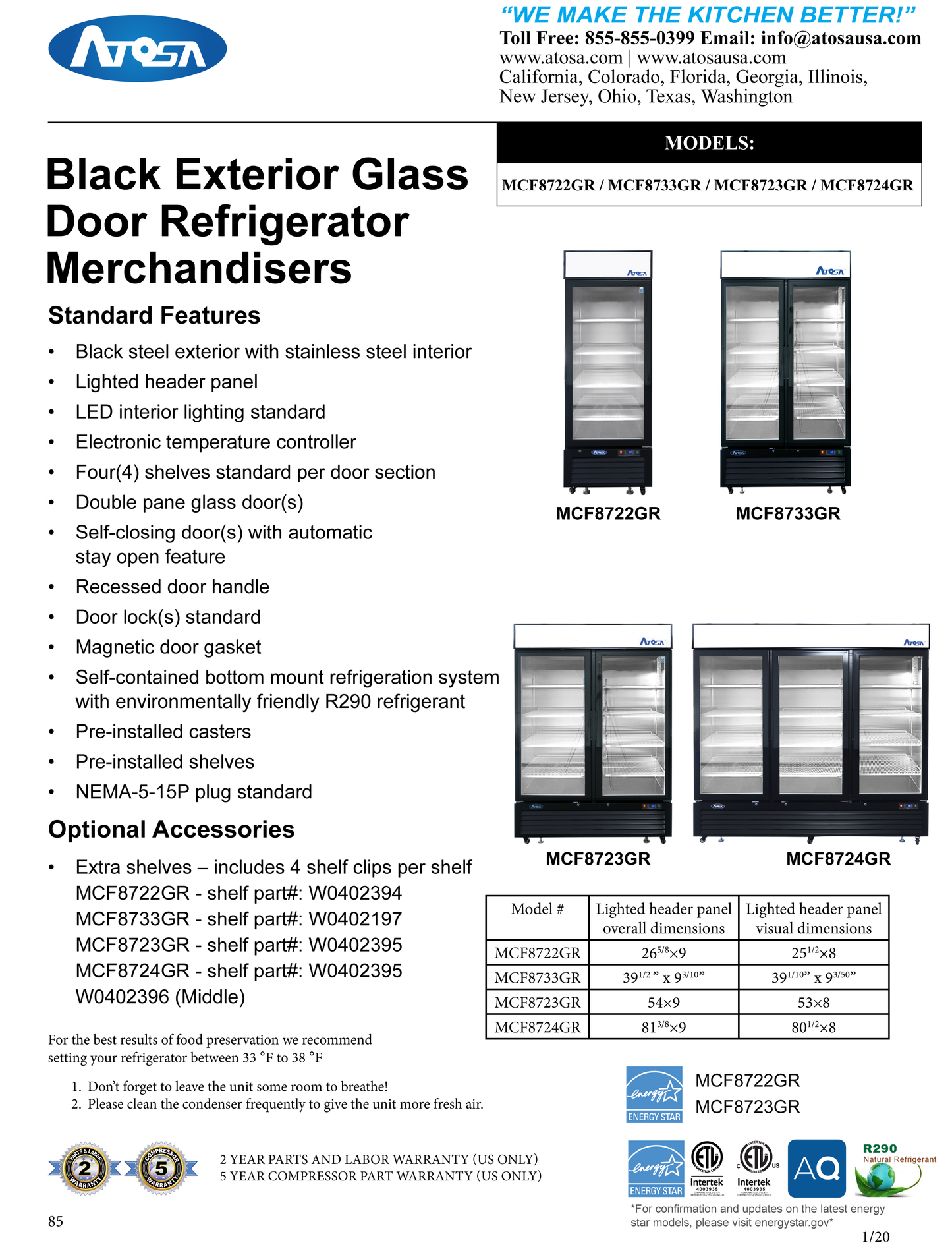 Merchandiser Refrigerator 27"