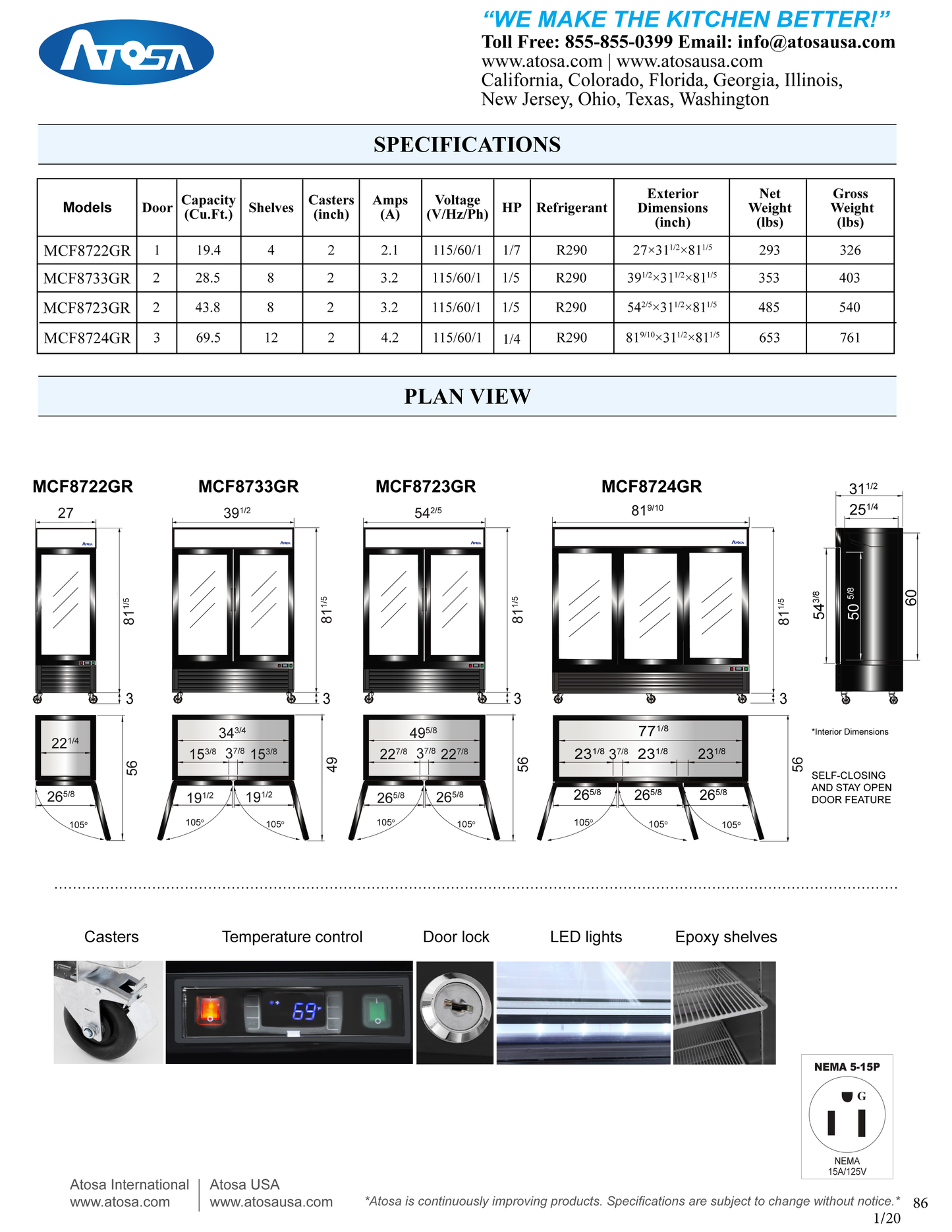 Merchandiser Refrigerator 27"