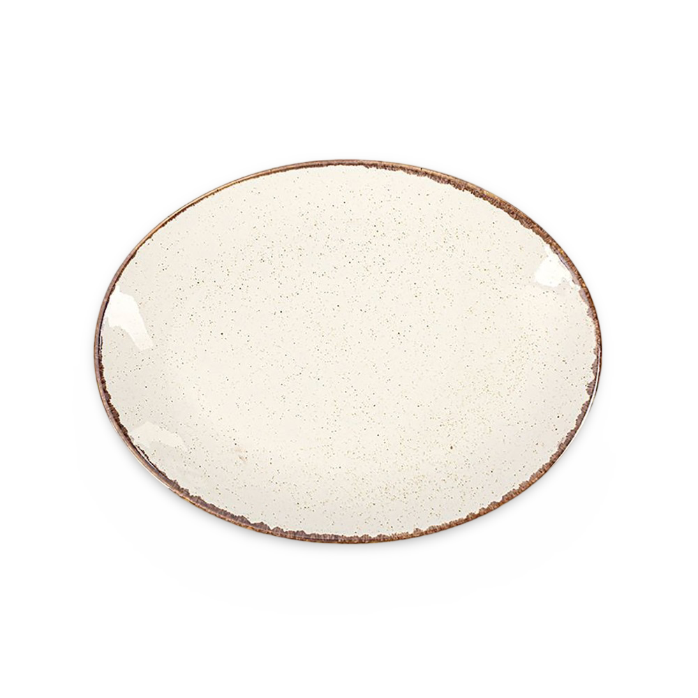 Beige Oval Plates