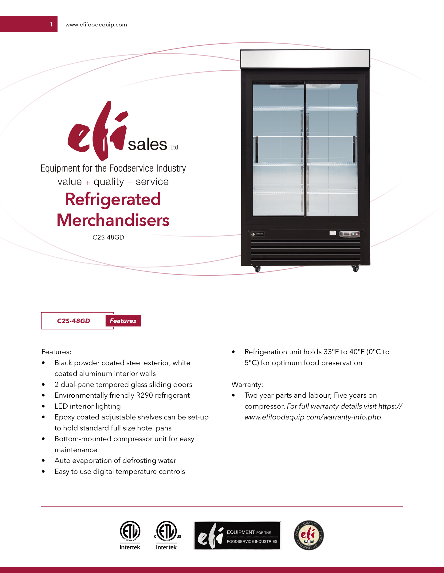 Merchandiser Refrigerator 48"
