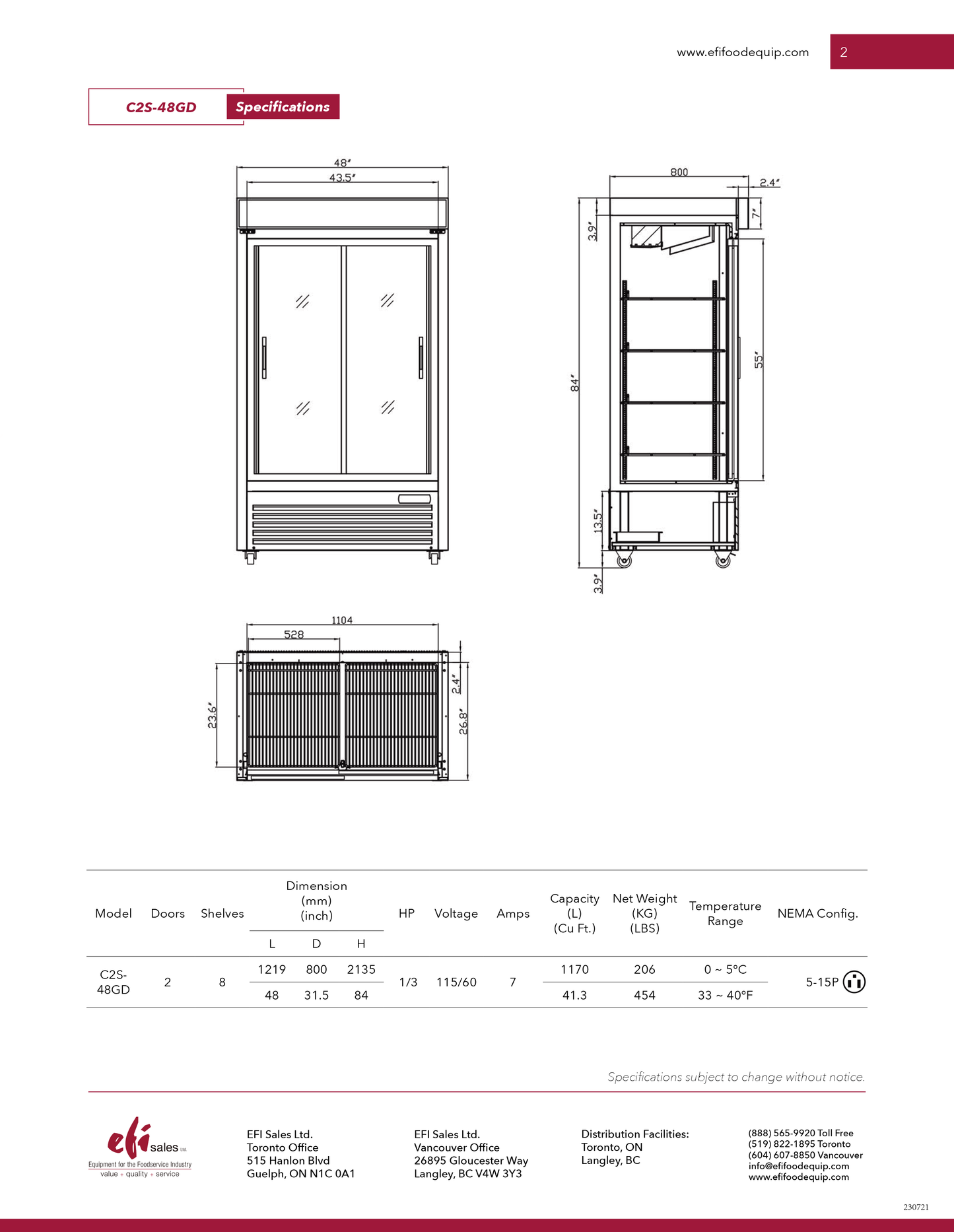 Merchandiser Refrigerator 48"