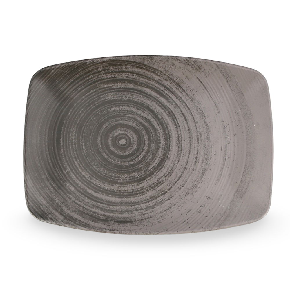 Grey Rectangular Oval Plates