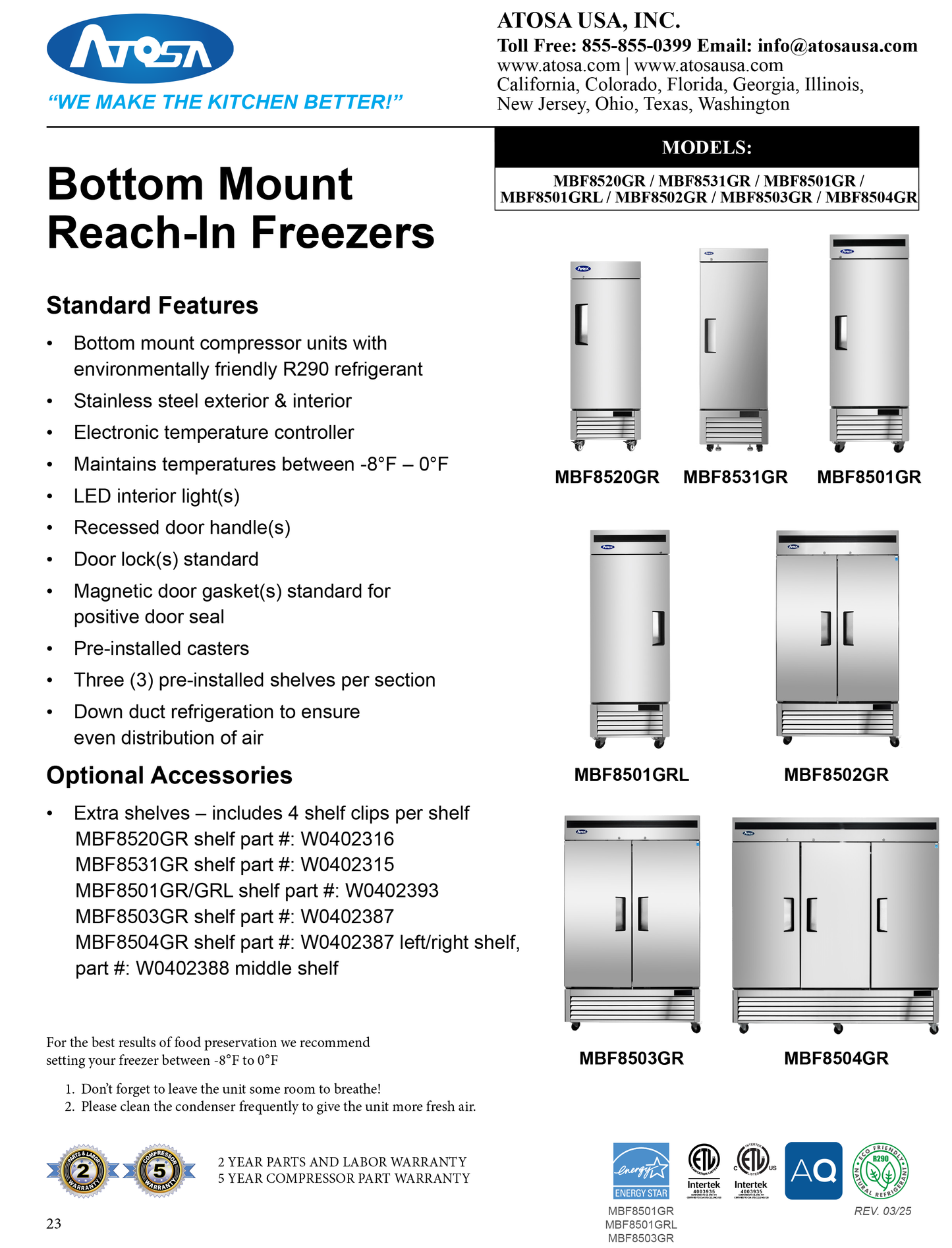 Reach-In Freezer 54"