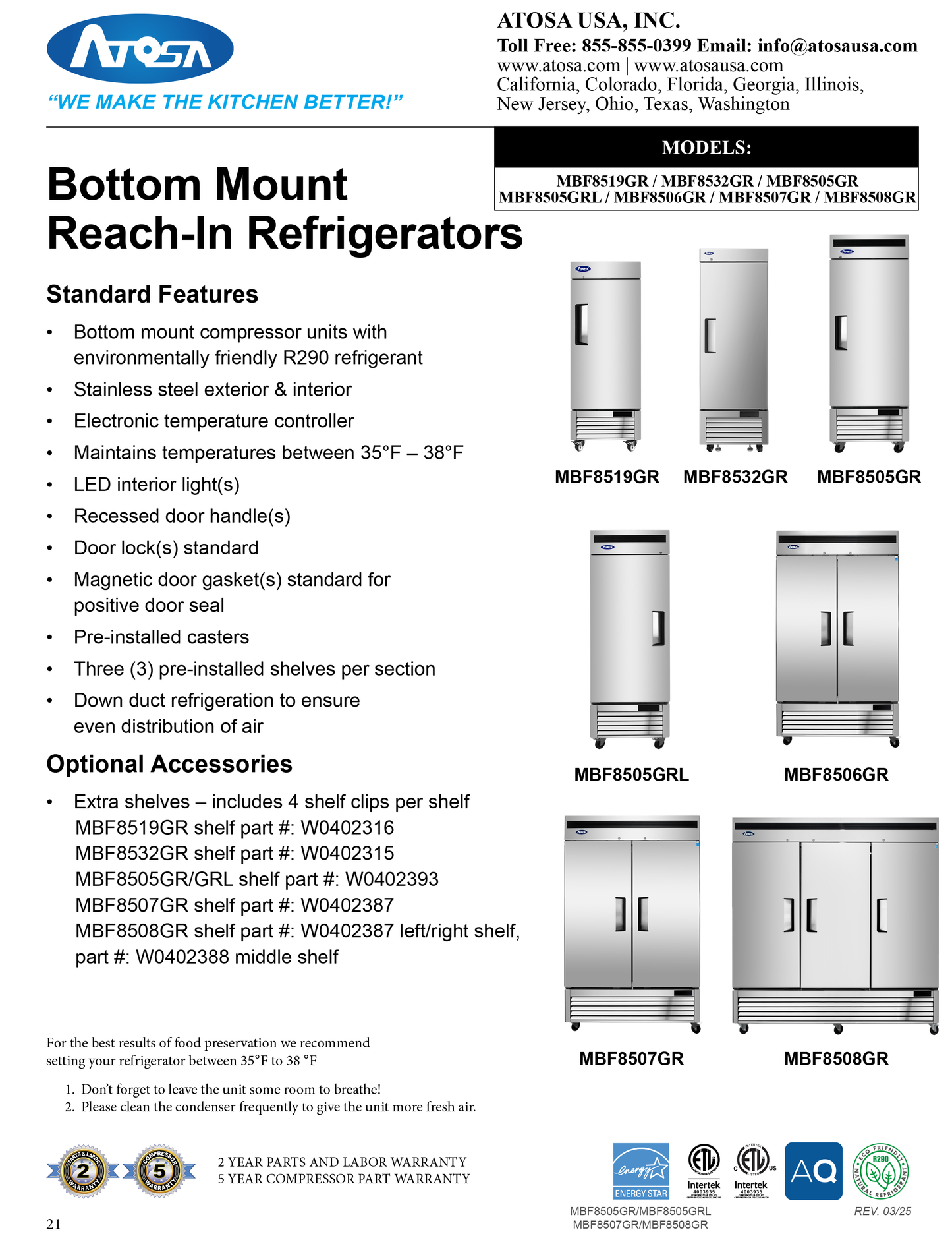 Reach-In Refrigerator 54"