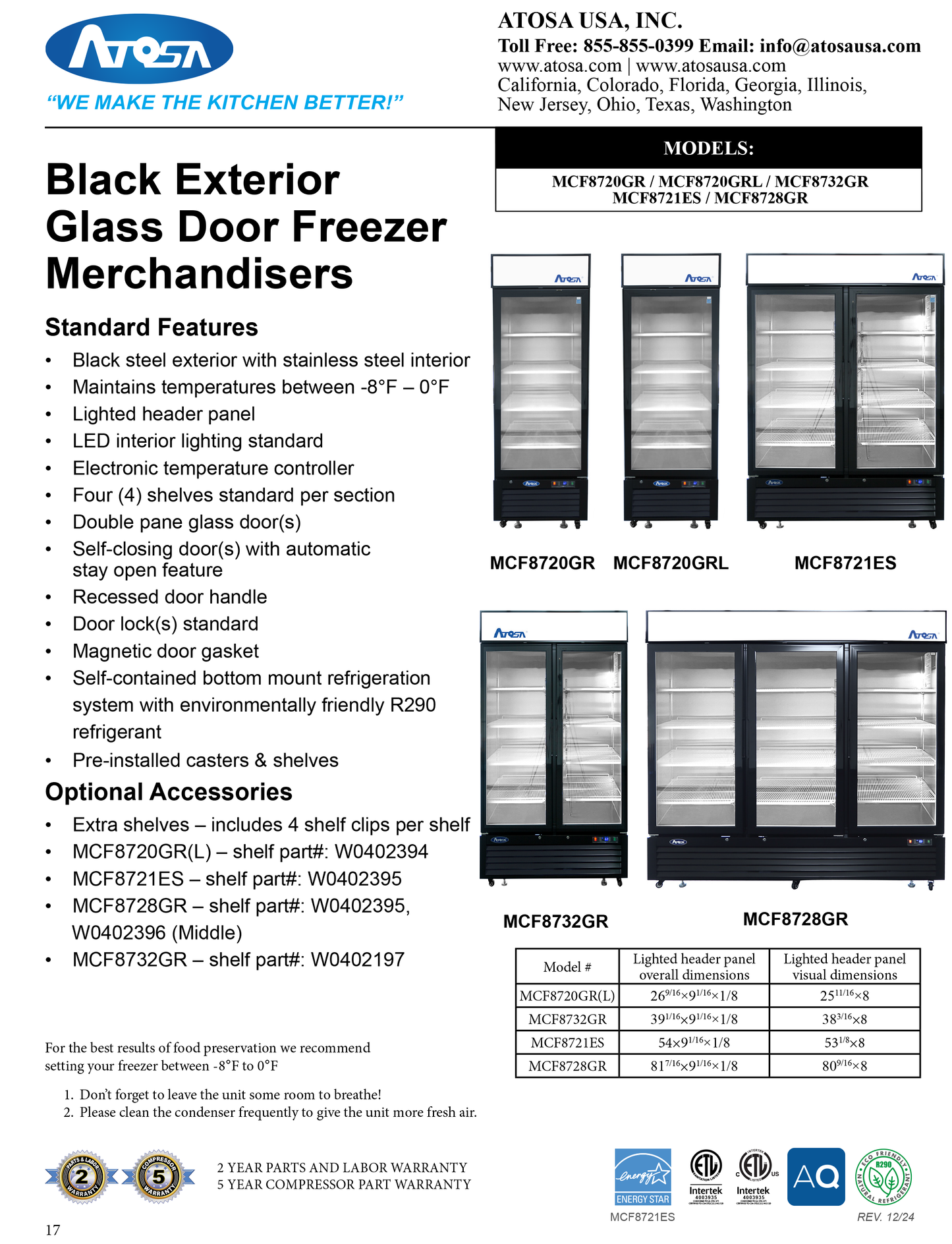 Merchandiser Freezer 27"