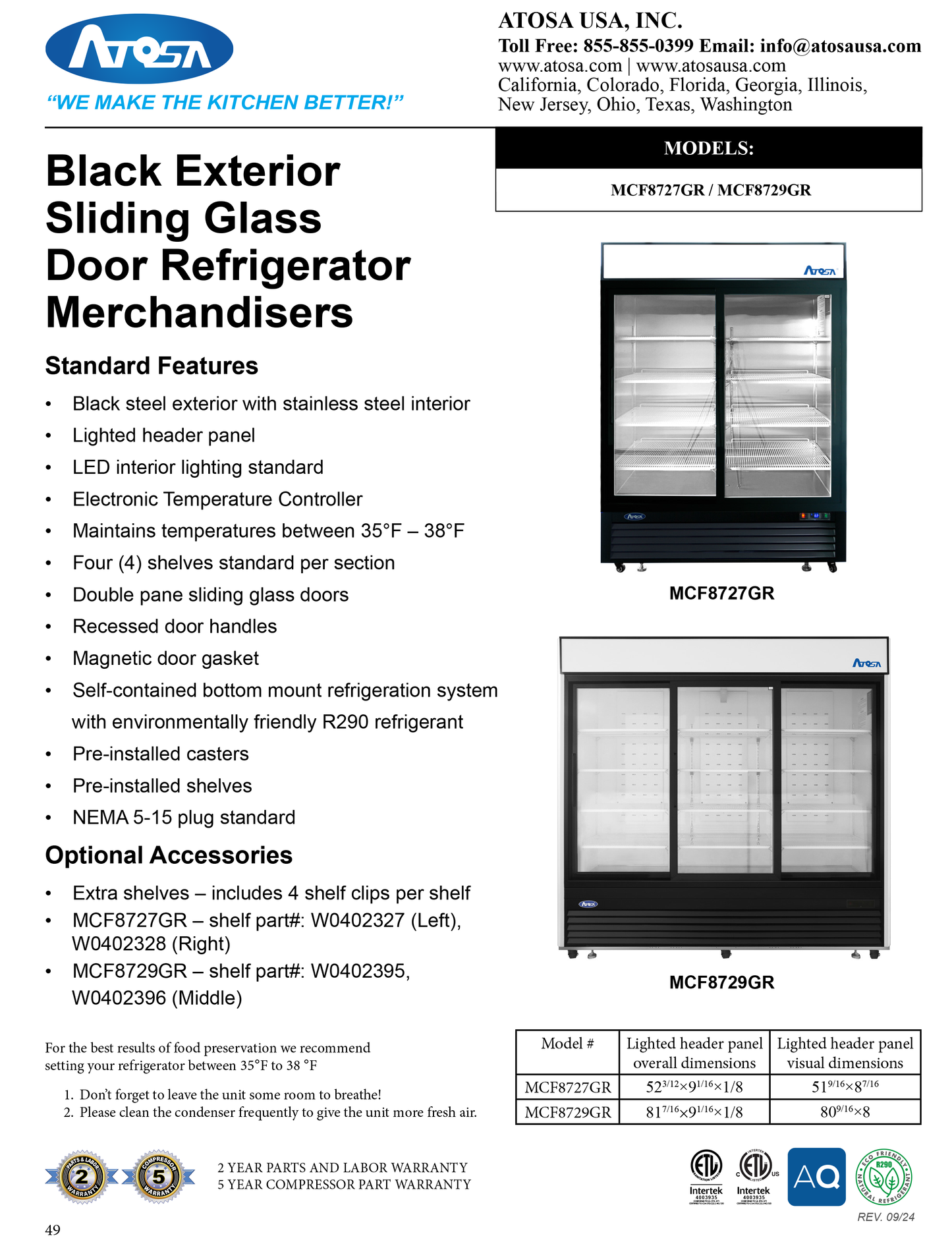 Merchandiser Refrigerator 54"
