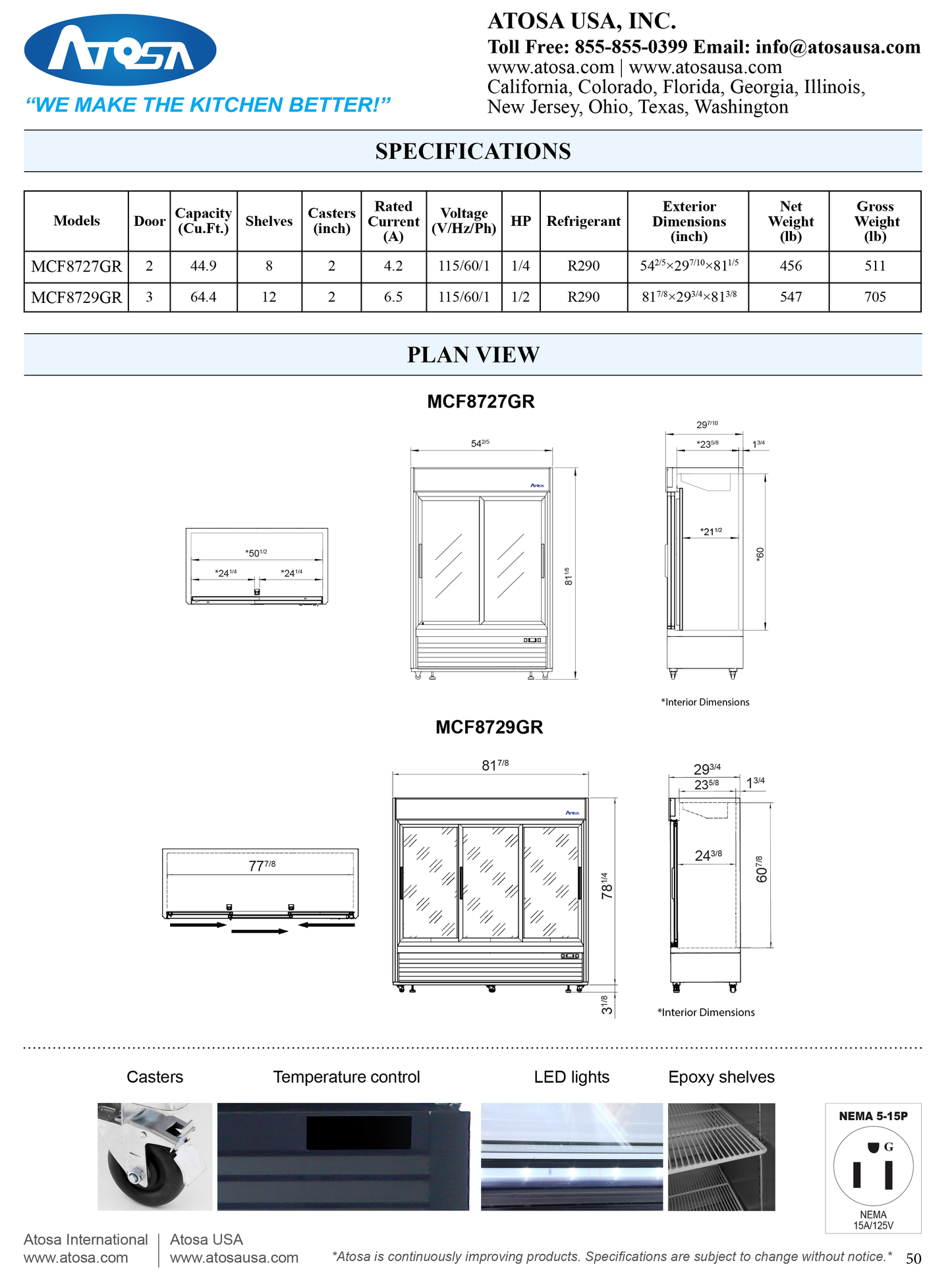 Merchandiser Refrigerator 54"