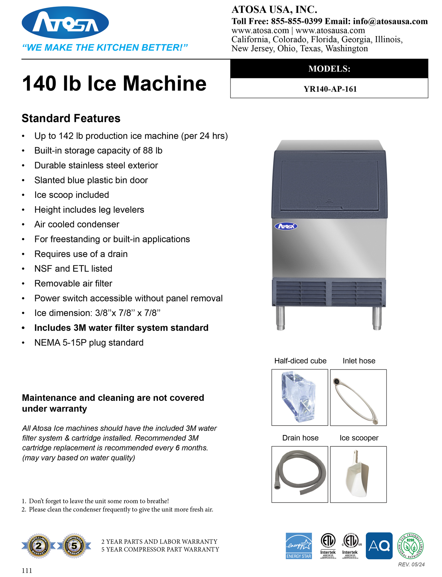 Ice Machine 140 LB