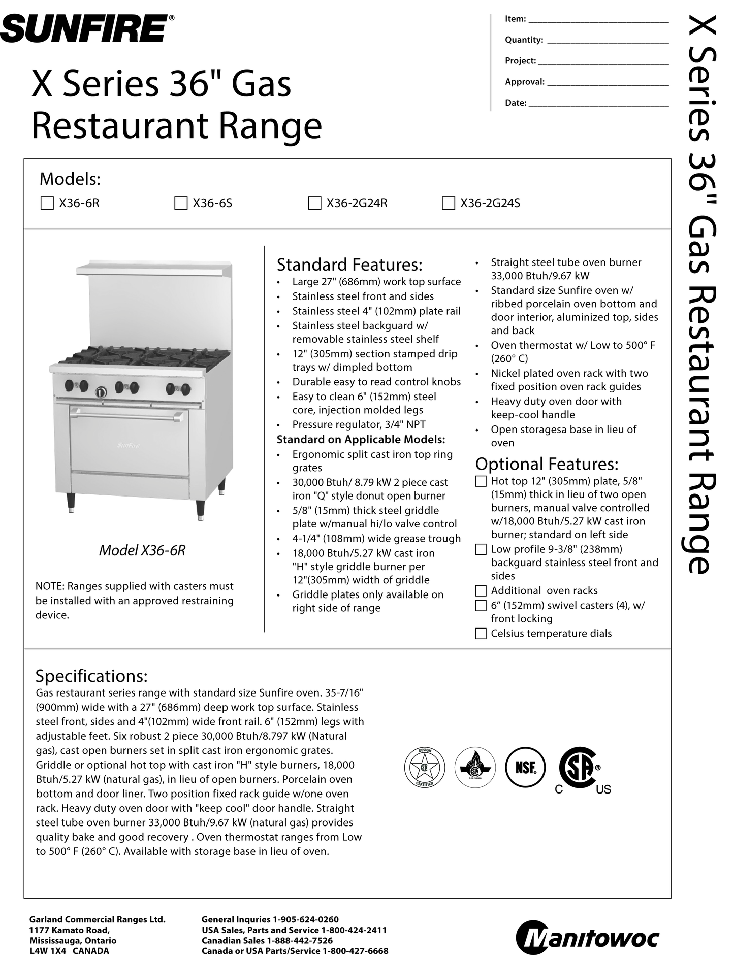 Range with 24" Griddle & 2 Burners