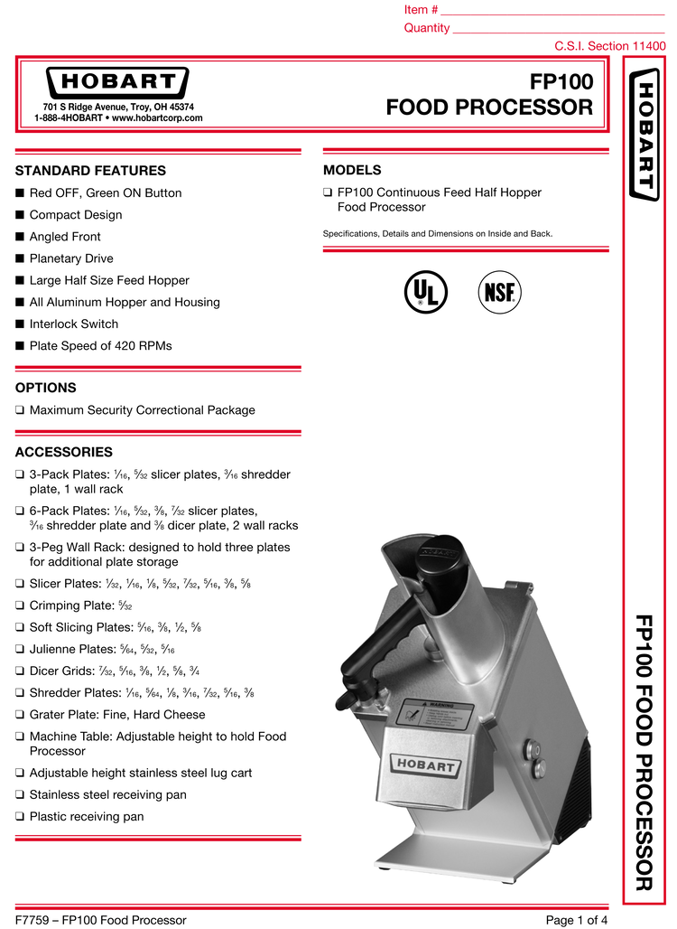 Continuous-Feed Food Processor