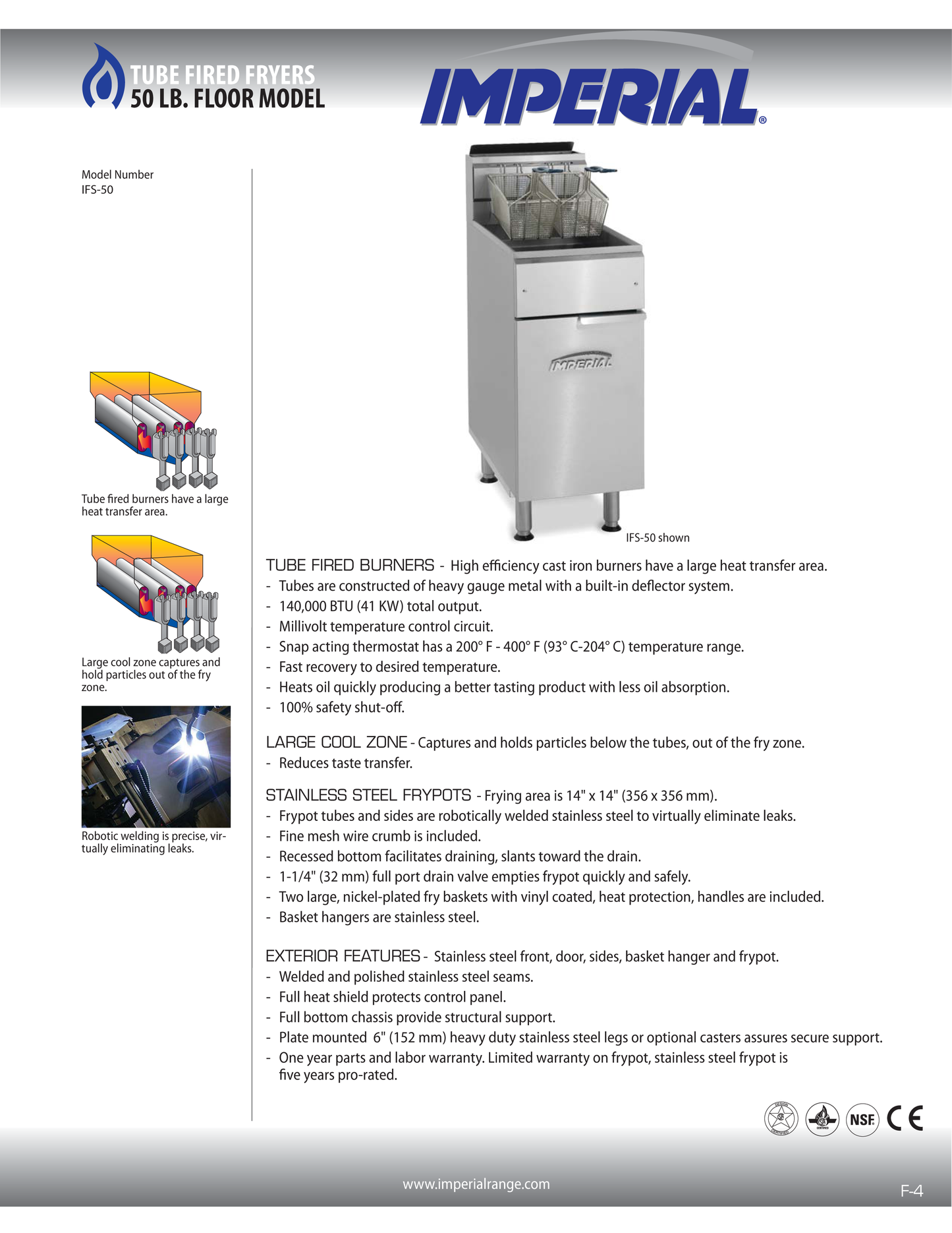 Gas Fryer 50 Lb