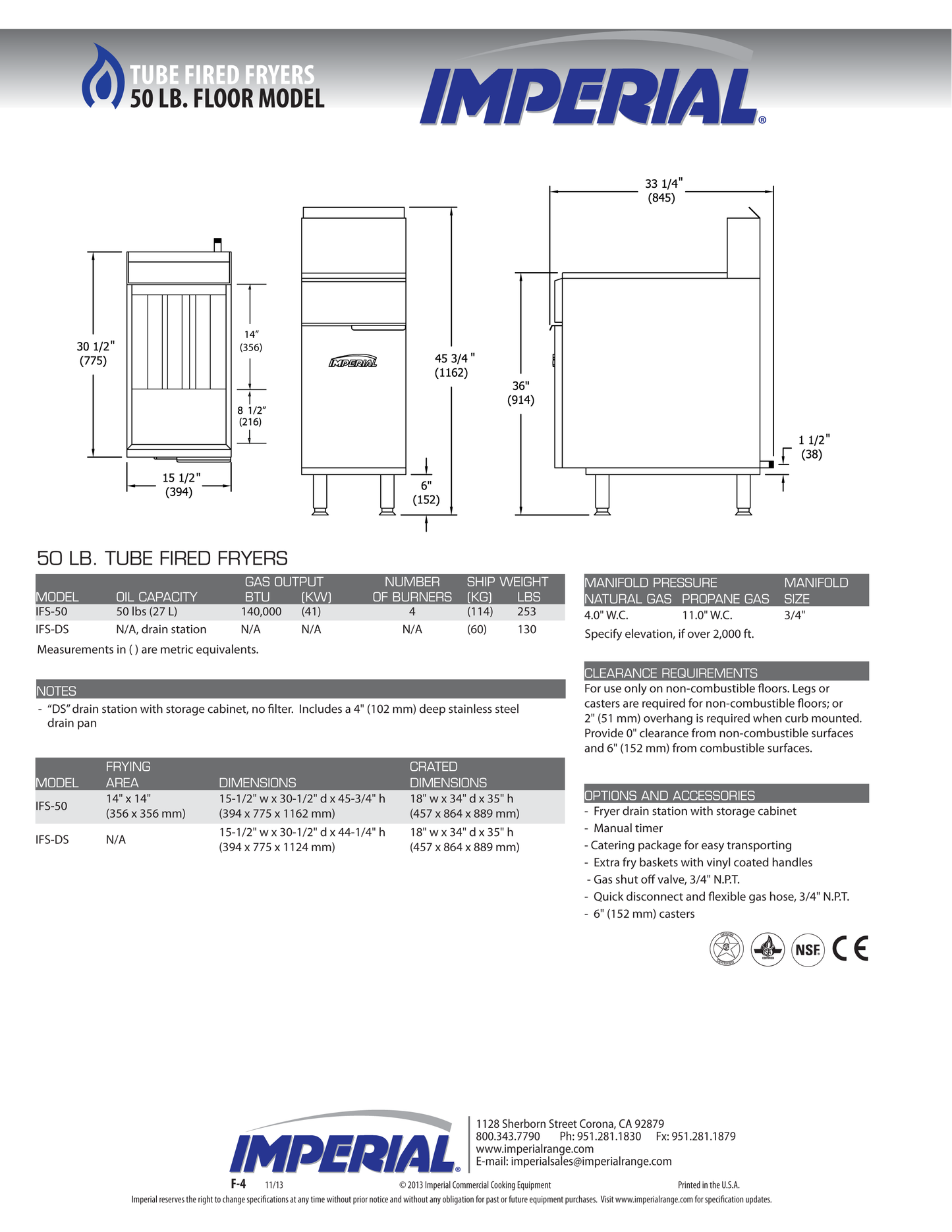 Gas Fryer 50 Lb