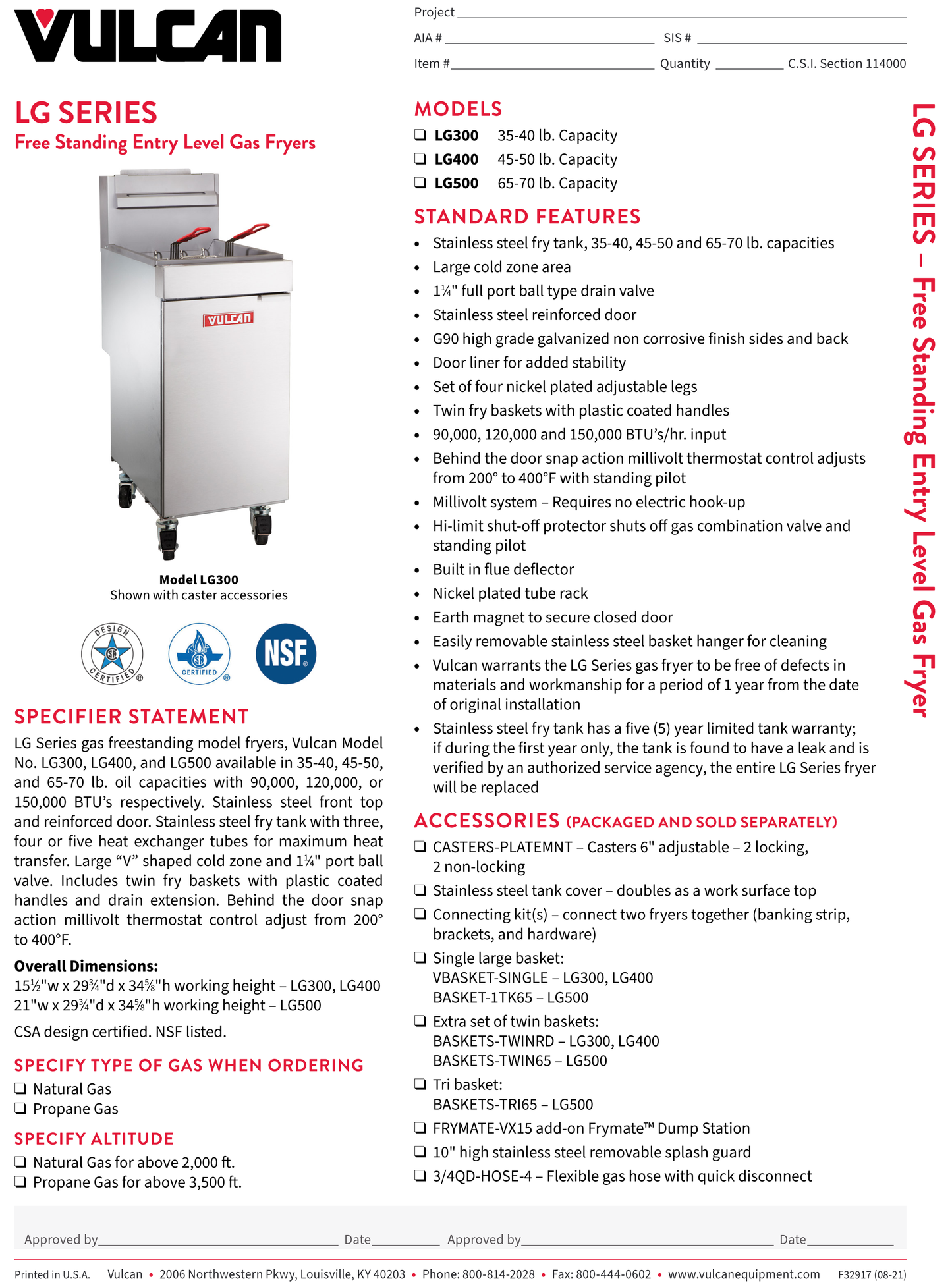 Gas Fryer 65 Lb