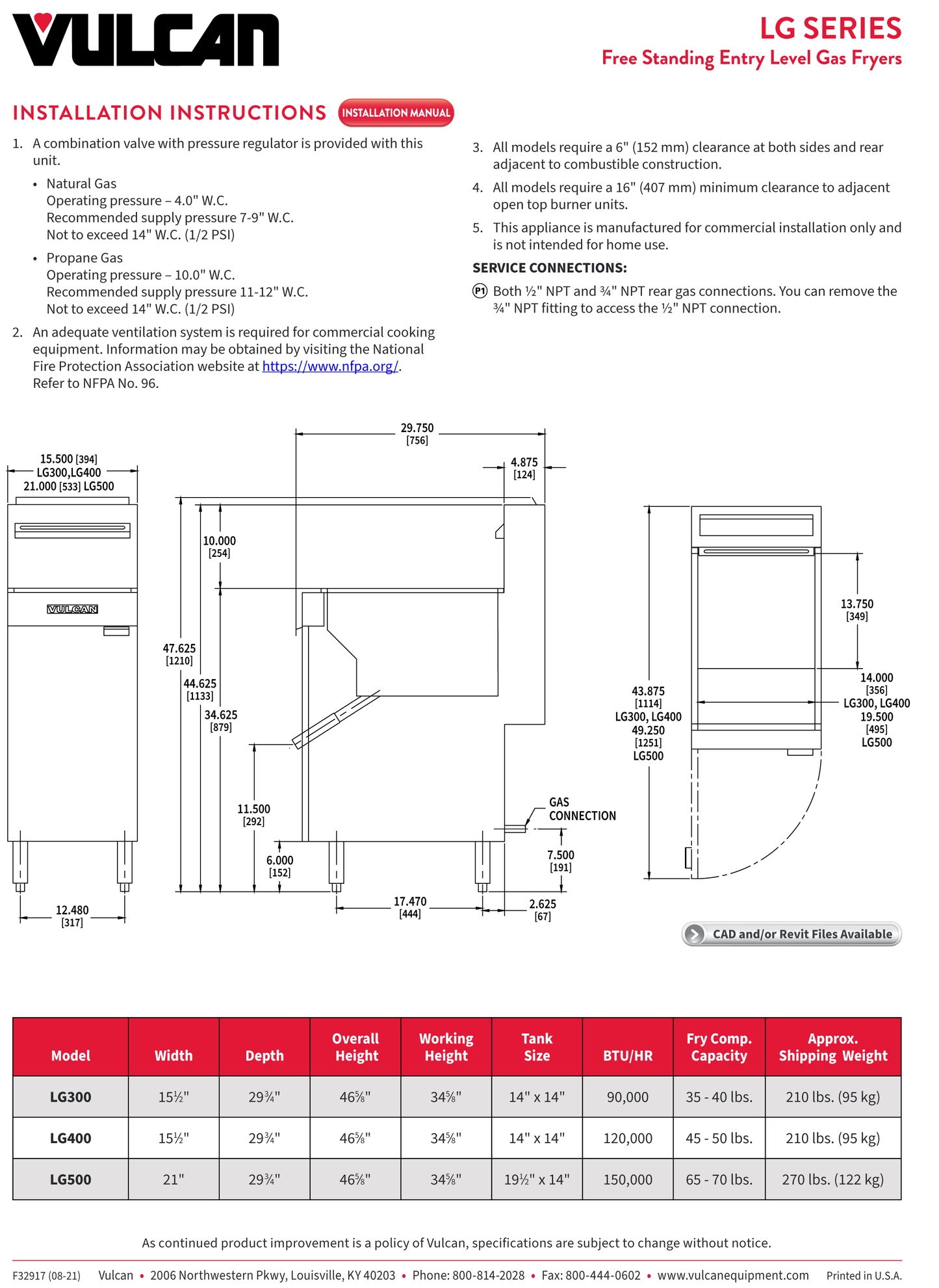 Gas Fryer 65 Lb