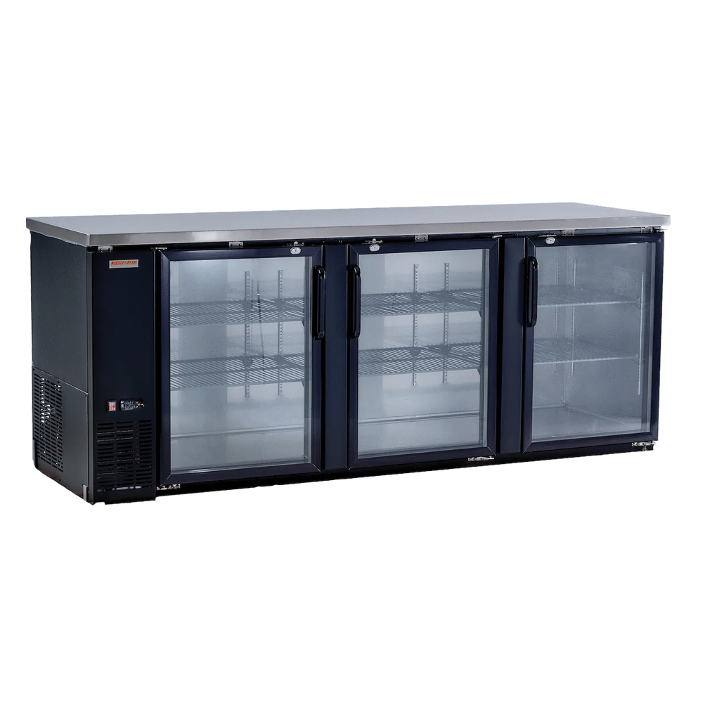 Glass Hinge Doors Back Bar 90"