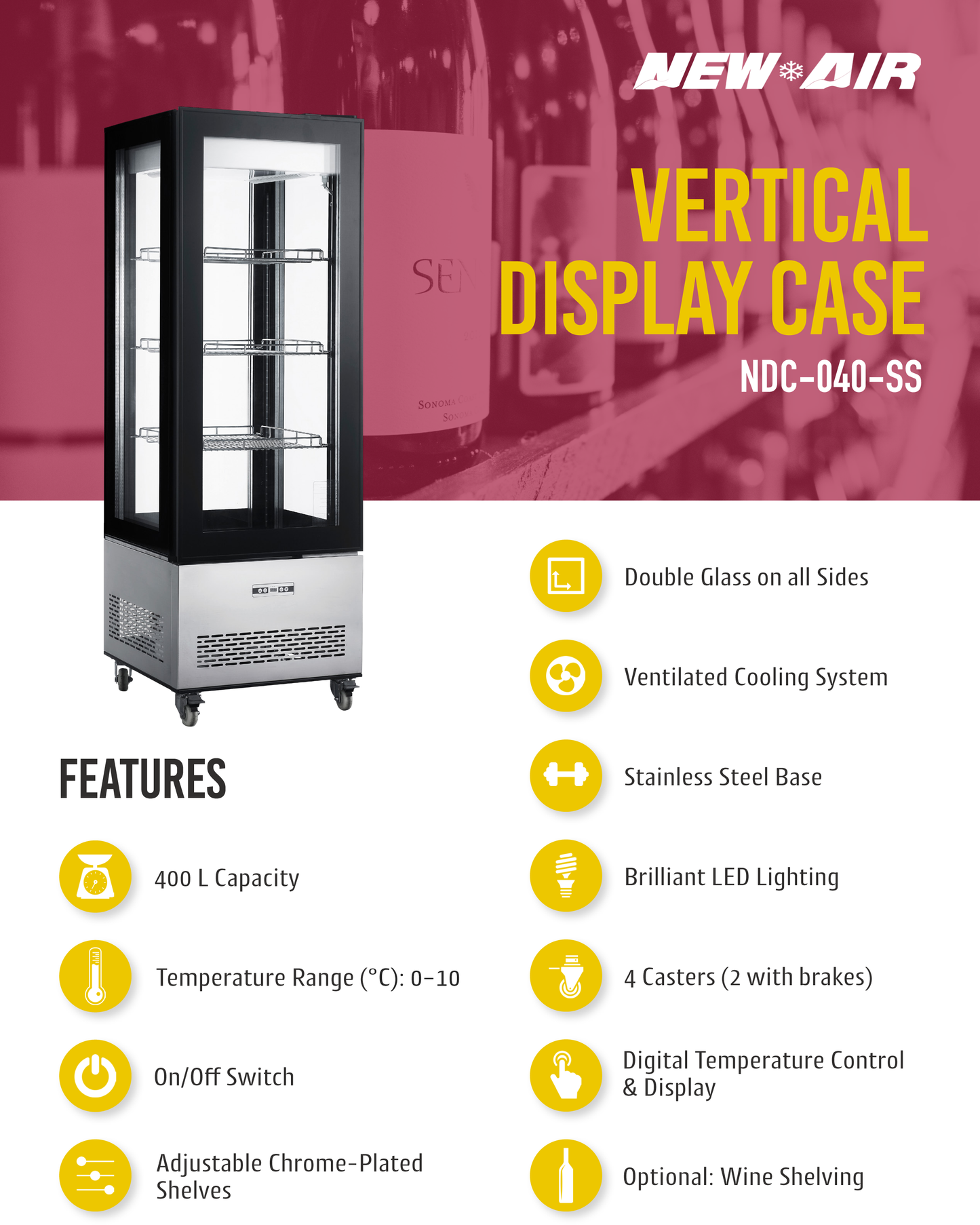 Vertical Display Case 26"