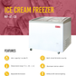 Curved Glass Freezer 61"
