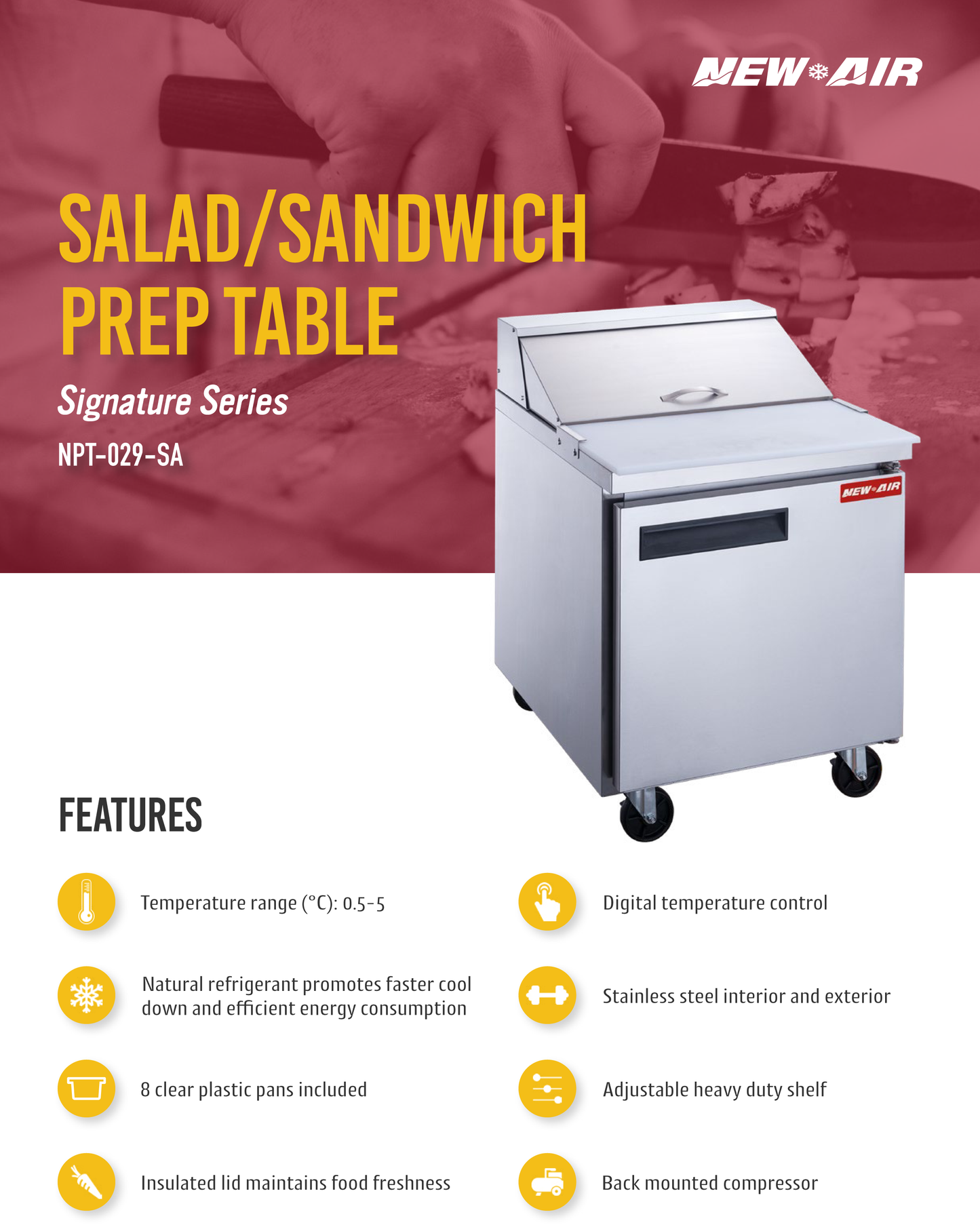 Salad/Sandwich Prep Table 29"