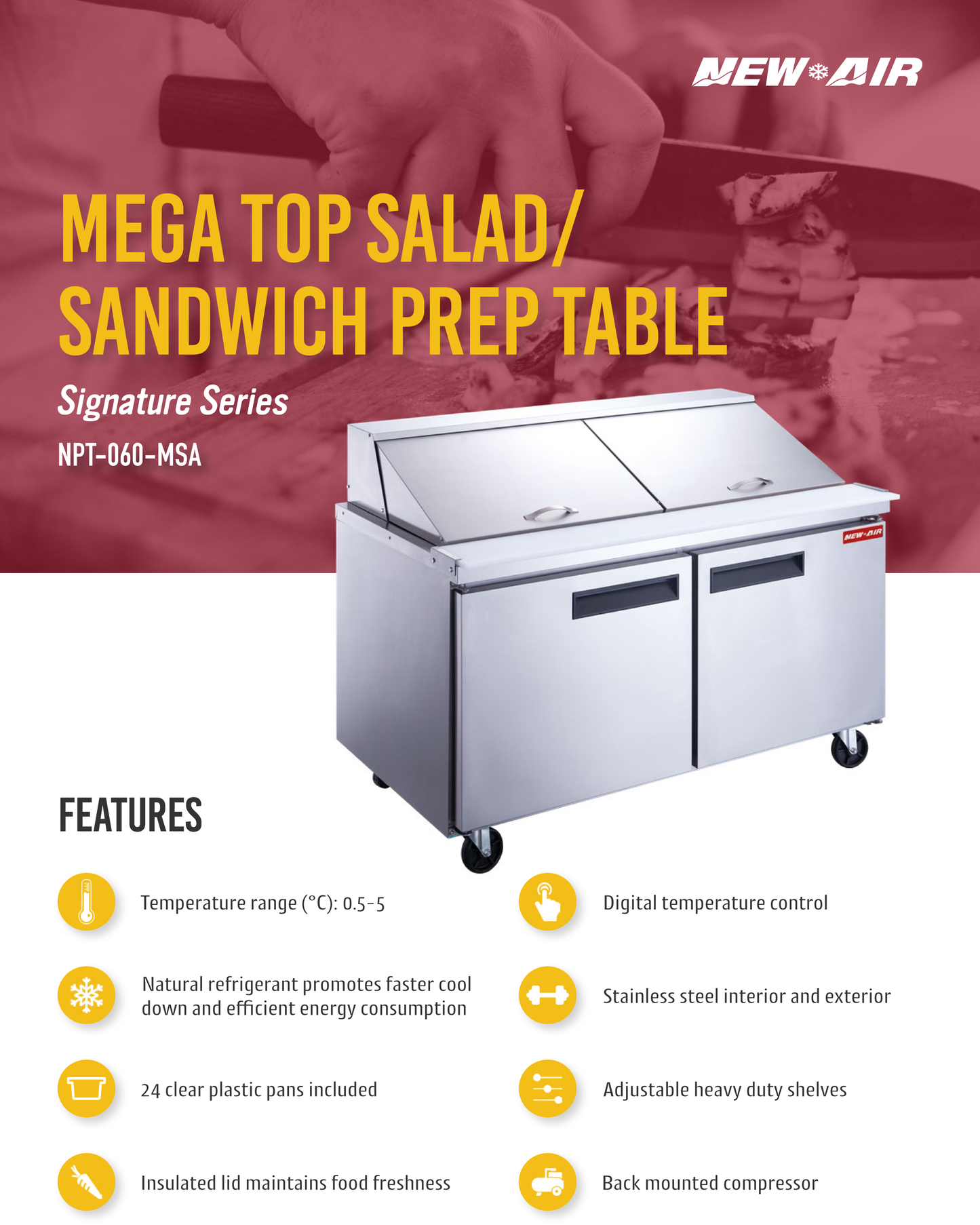 Mega Top Prep Table 60"