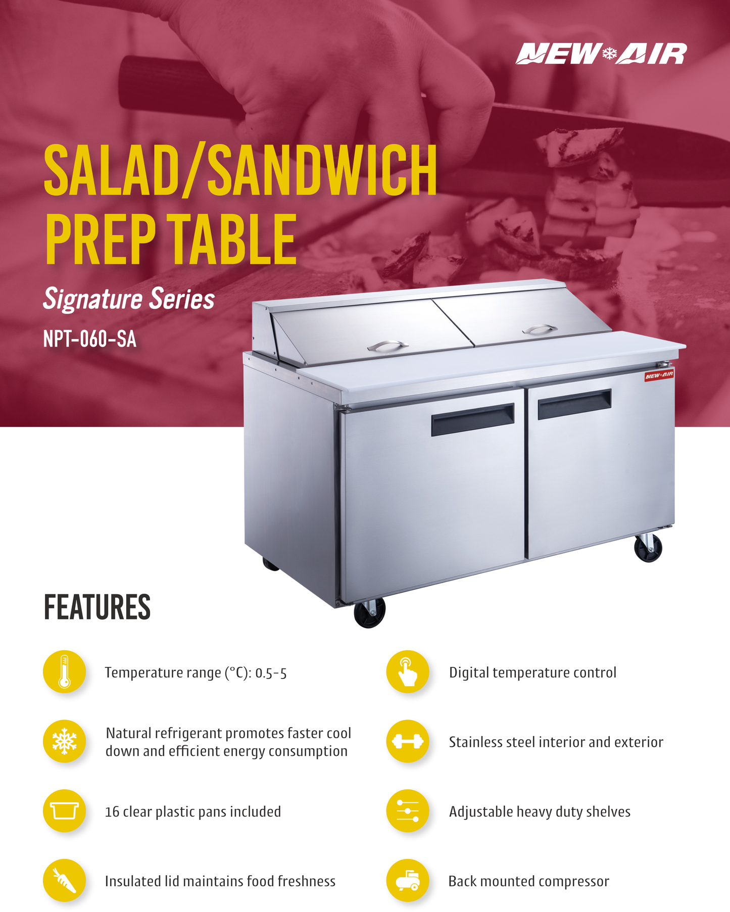 Salad/Sandwich Prep Table 60"