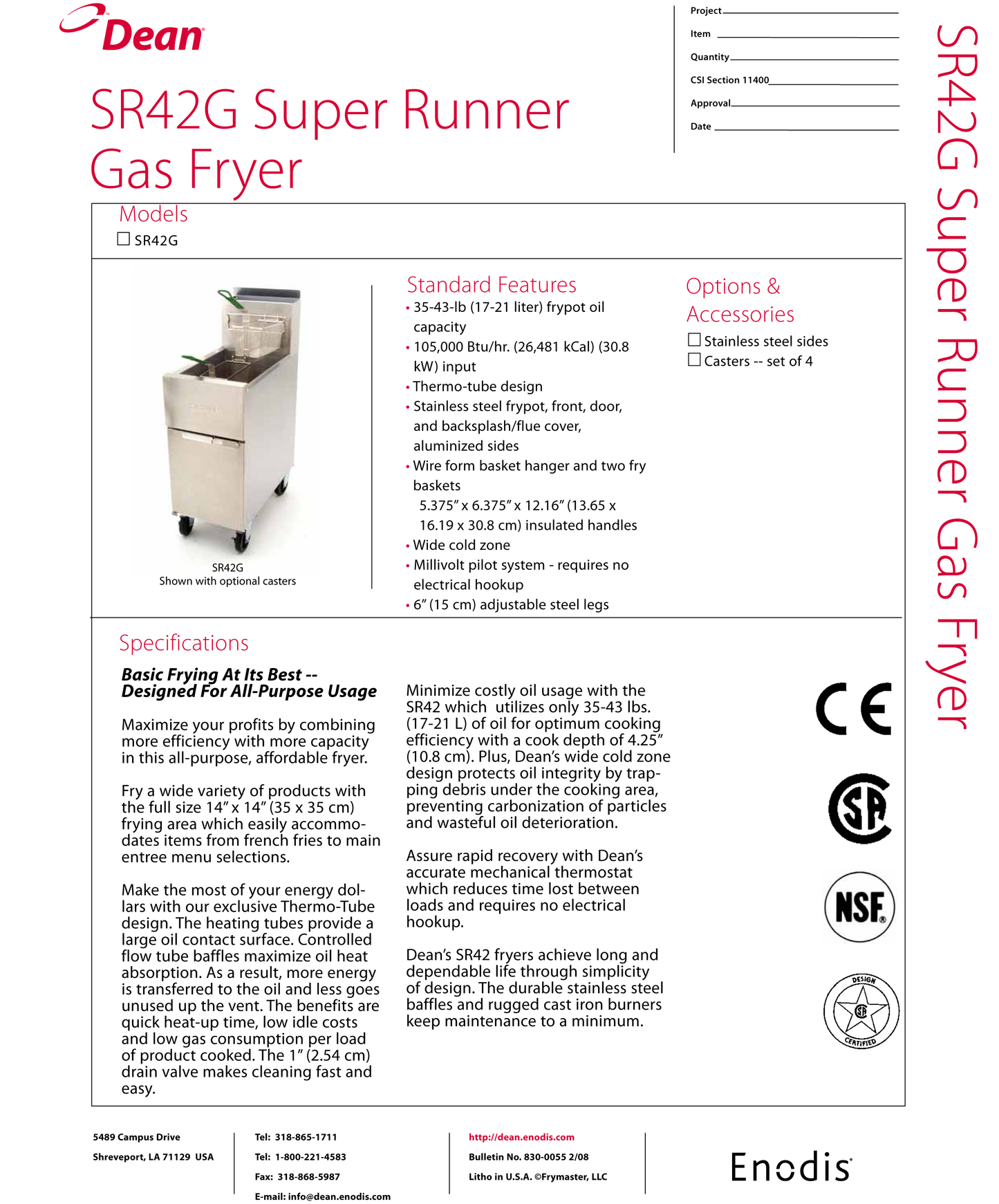 Gas Fryer 40 Lb
