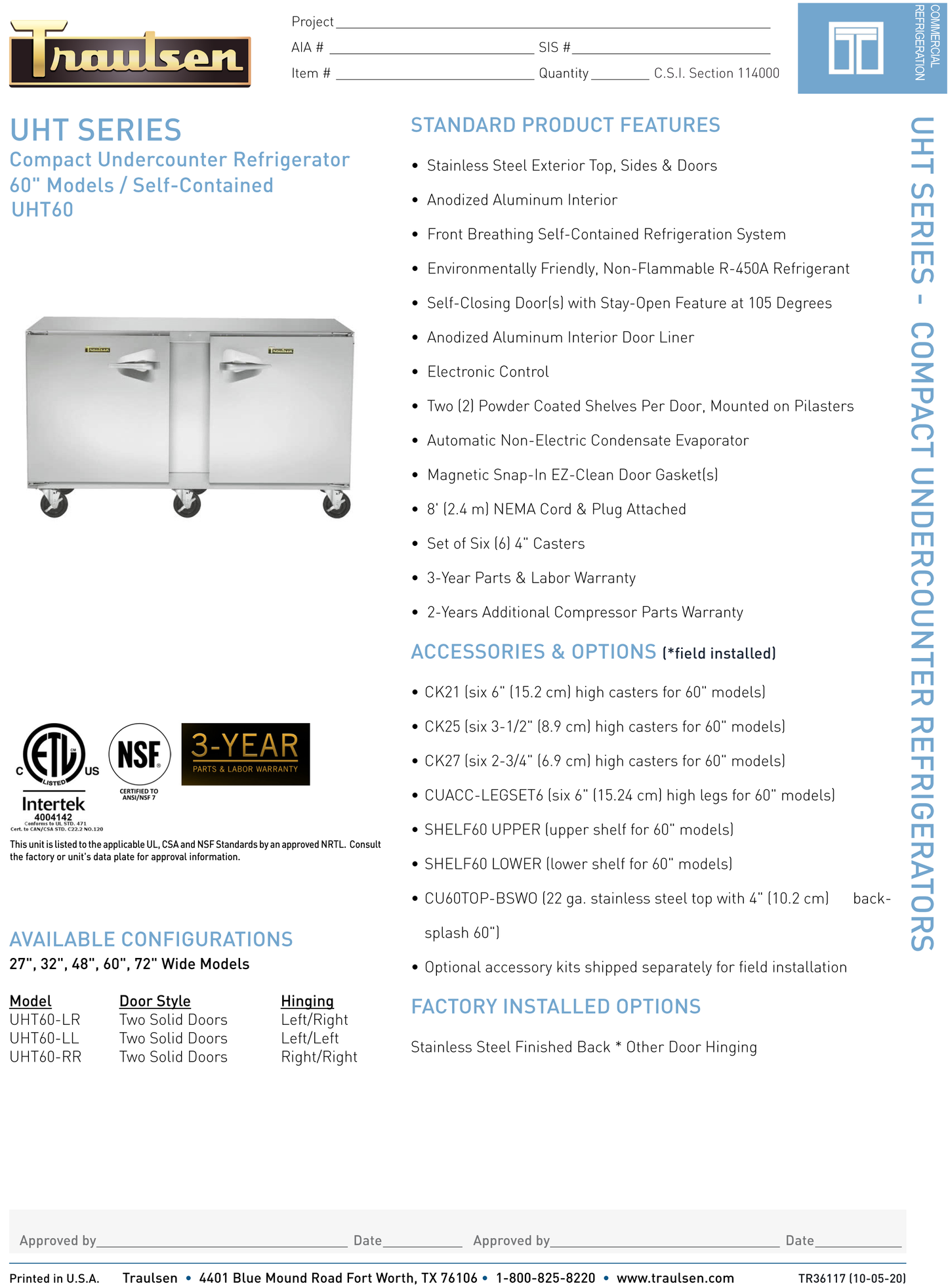 Undercounter Refrigerator 60"