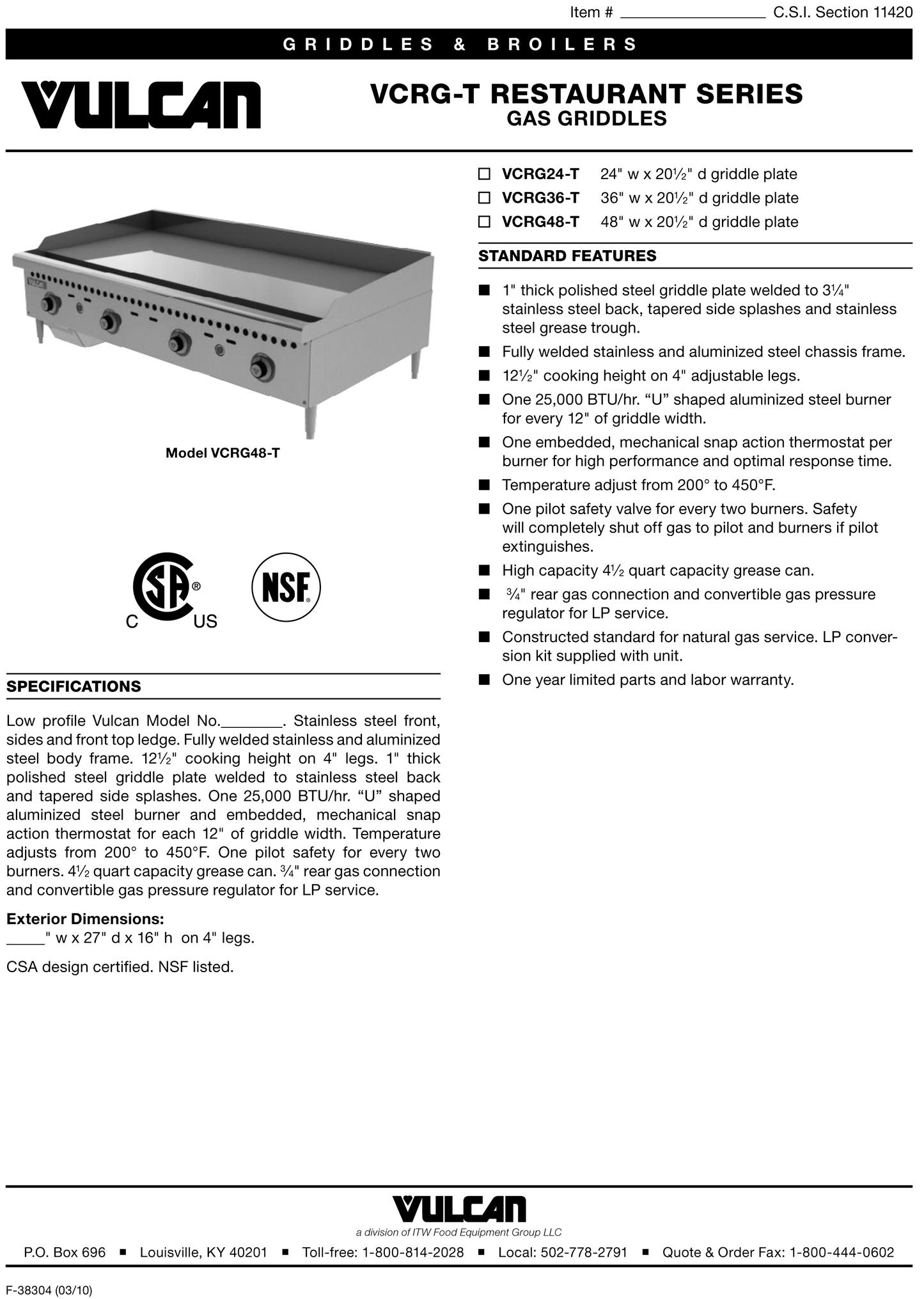 Thermostatic Griddle 24"