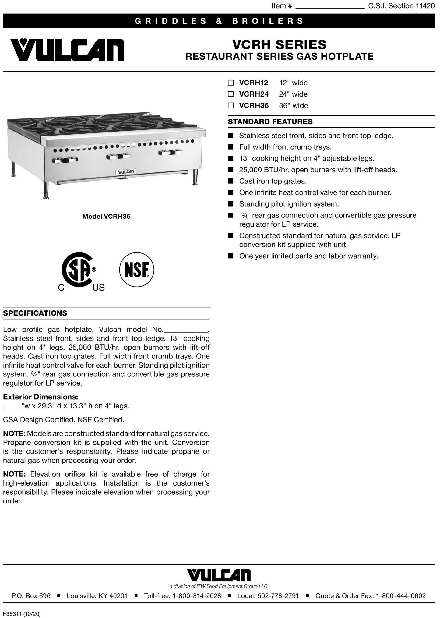 VCRH Gas Range 24"